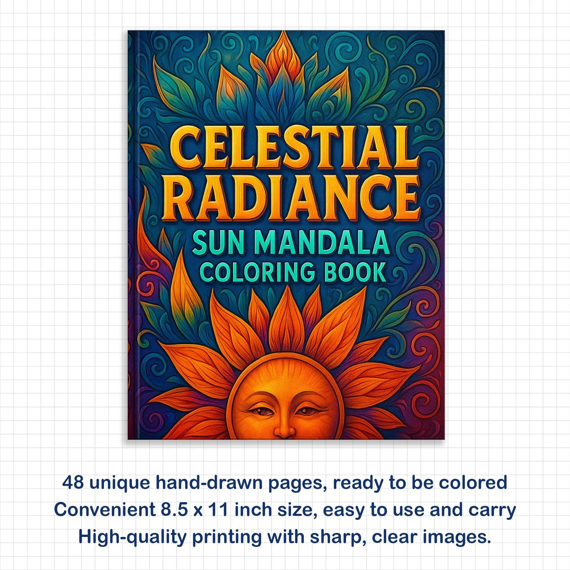 Celestial Radiance – Sun Mandala Coloring Pages – 48 Relaxing Designs for Adults - image 2