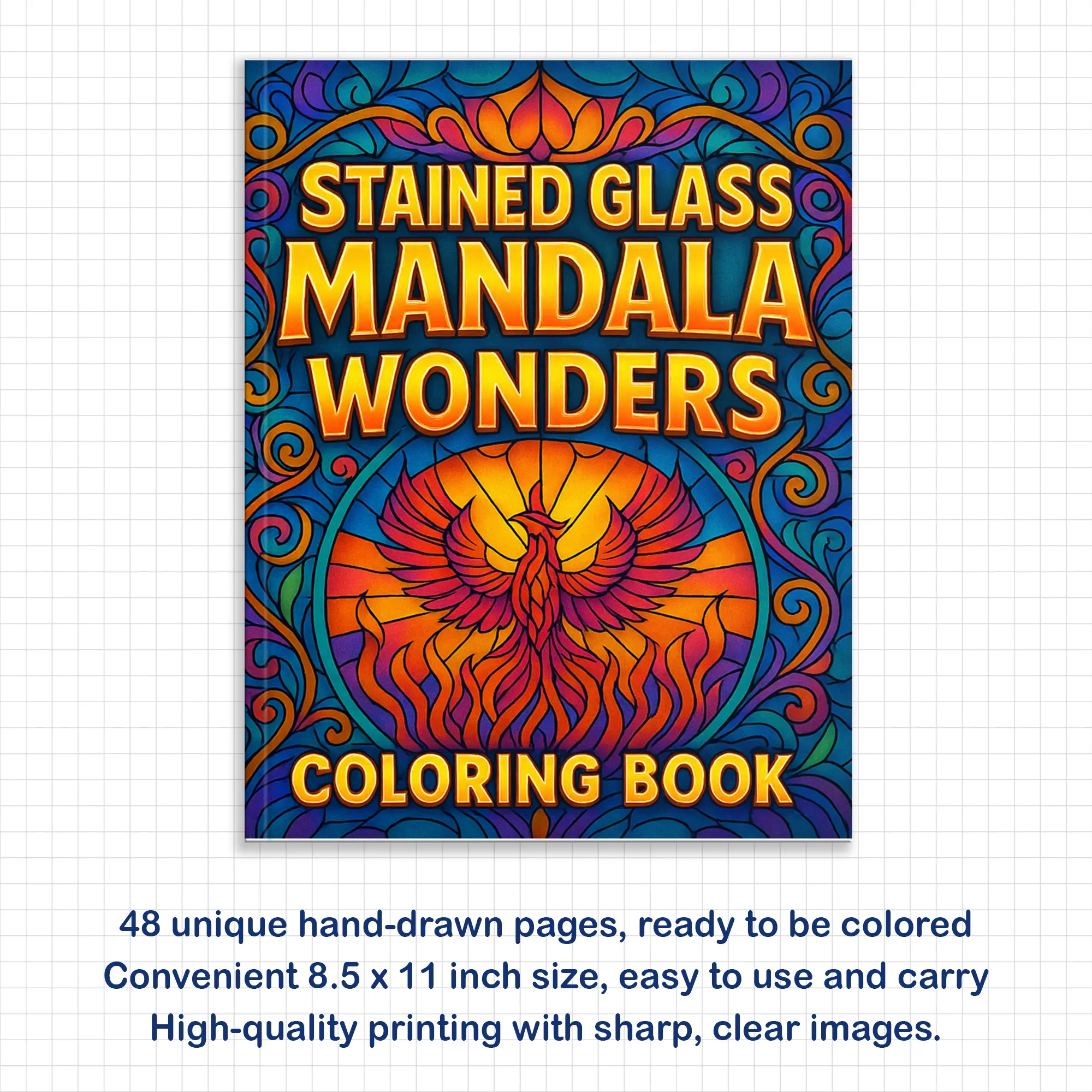 Stained Glass Mandala Wonders – Mandala Coloring Pages – 48 Pages – Bold, Intricate, Glass-Inspired Patterns – For Adults - image 2