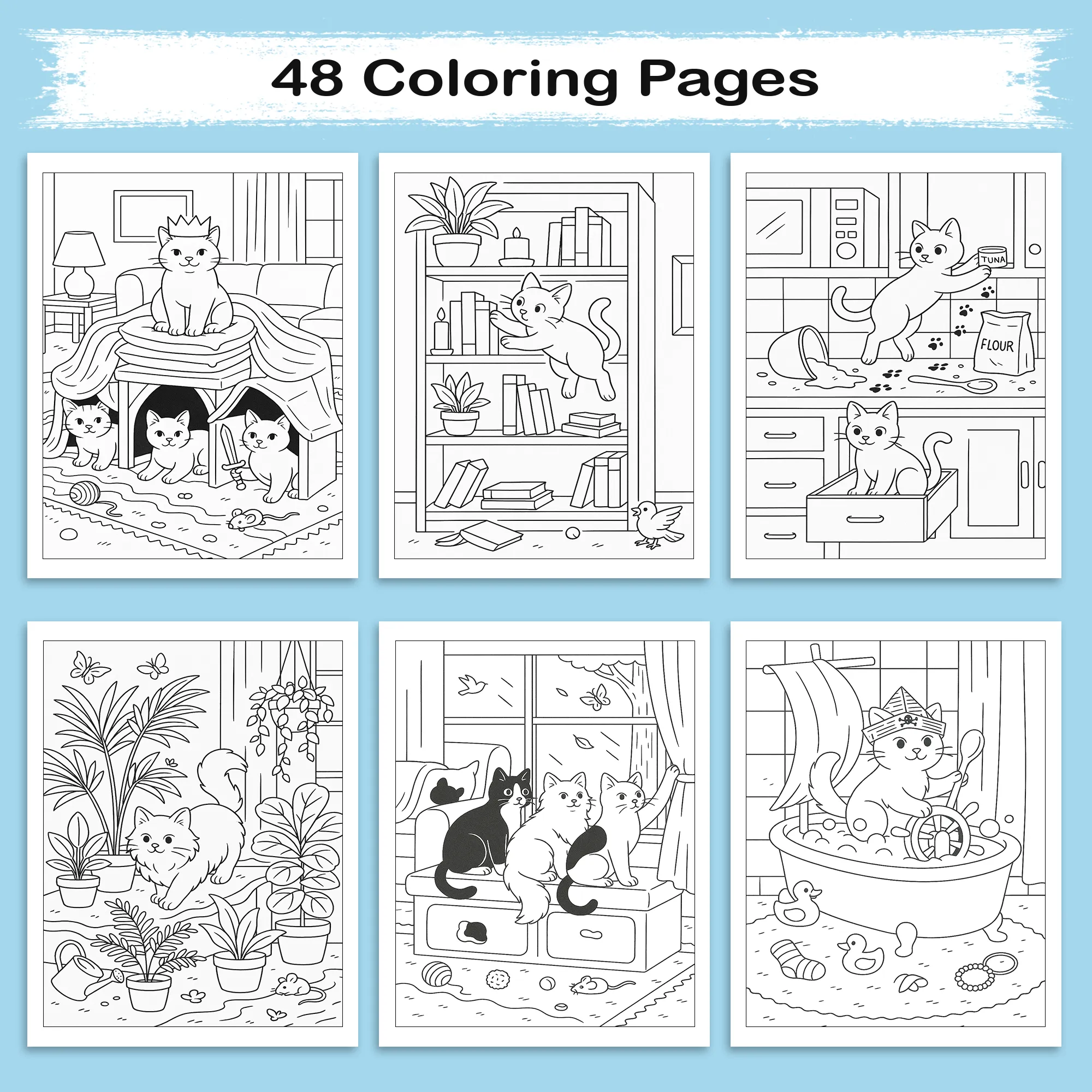 Indoor Cats’ Secret Adventures – A Whimsical Coloring Book for Cat Lovers - image 4