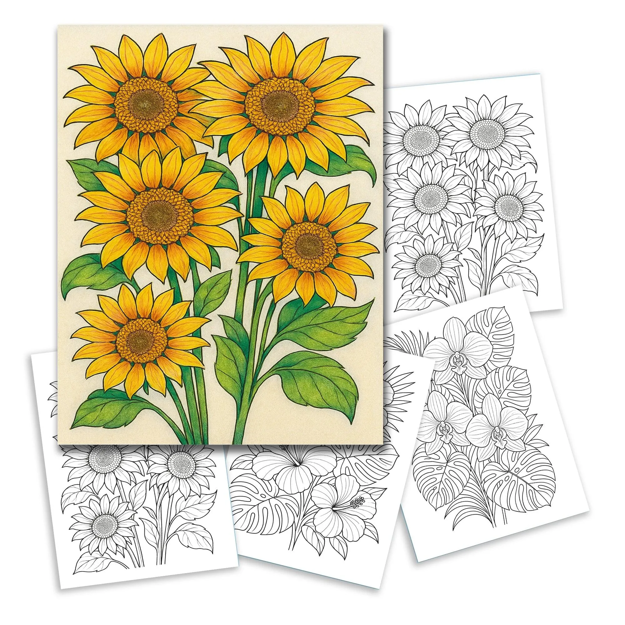Bright Sunflower Garden Coloring Pages – 48 Cheerful Designs for Adults - image 2