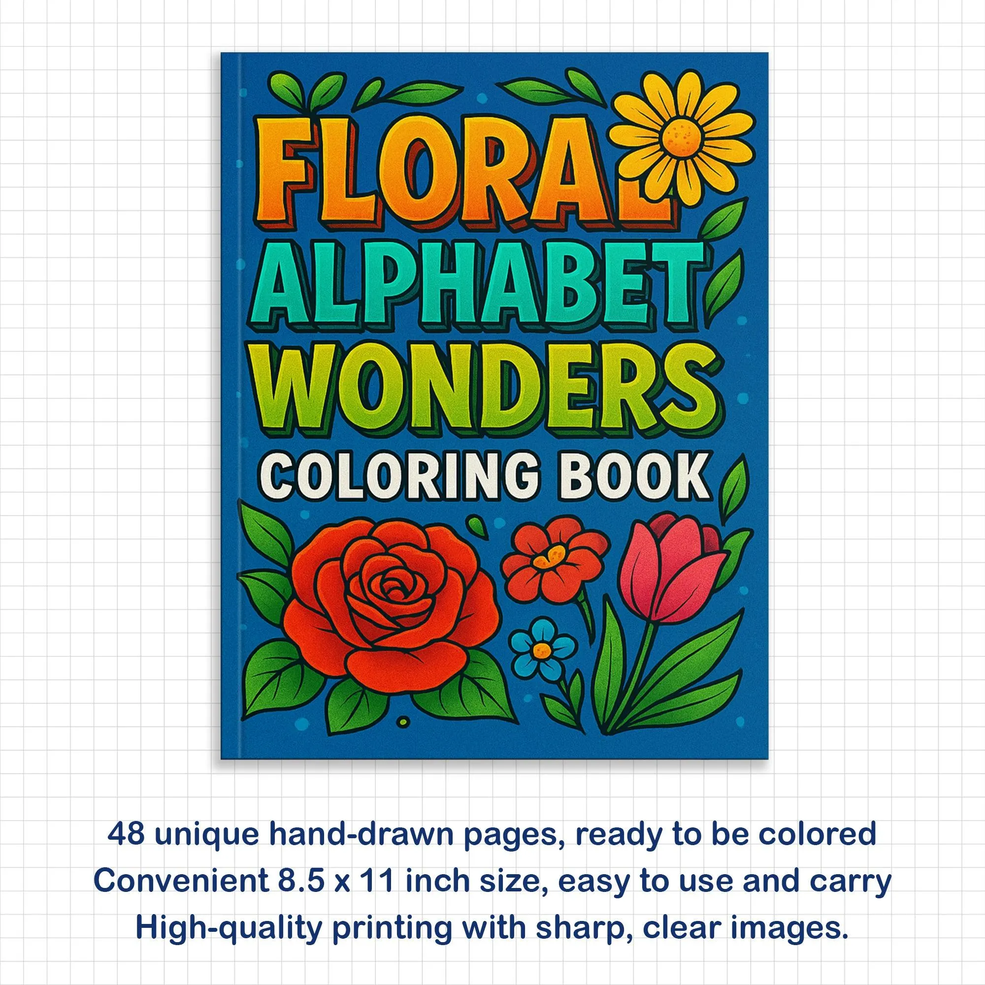 Floral Alphabet Wonders – Coloring Pages – 48 Botanical Letters – For Kids And adults - image 2