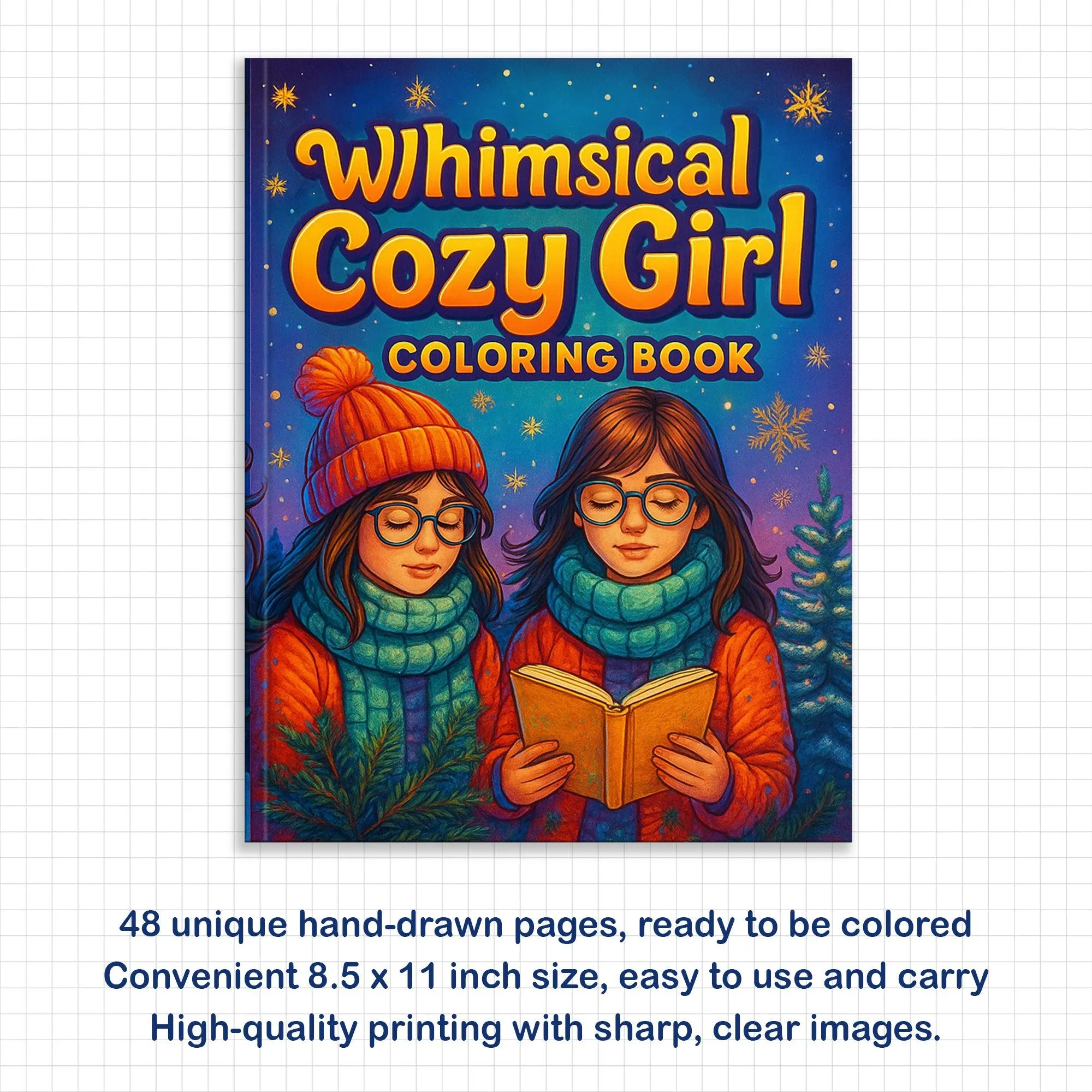 Whimsical Cozy Girl Coloring Pages – 48 Calm & Pretty Designs for Adults - image 3