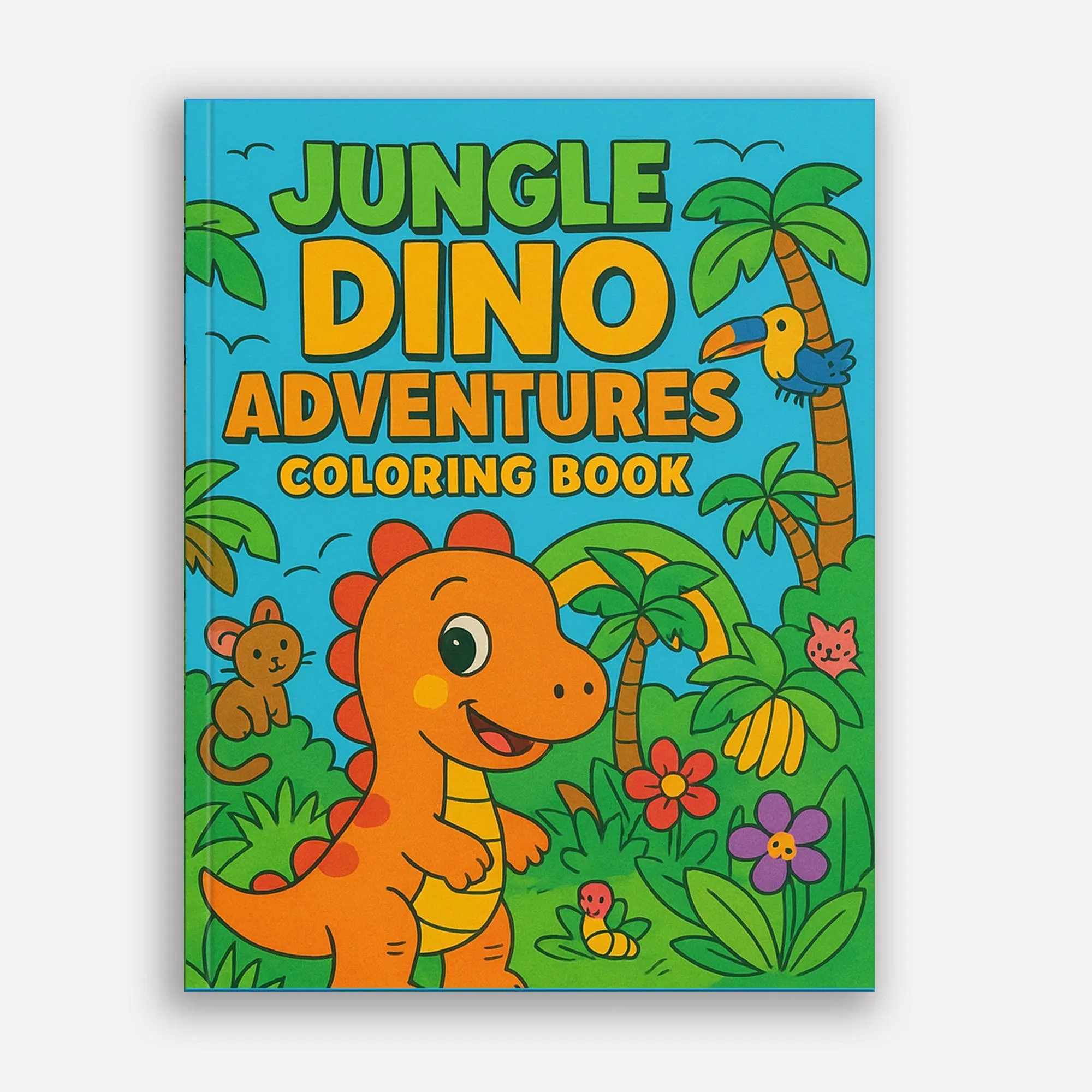 Jungle Dino Adventures Coloring Pages – 48 Pages – Fun, Wild, Prehistoric Jungle Scenes – For Kids