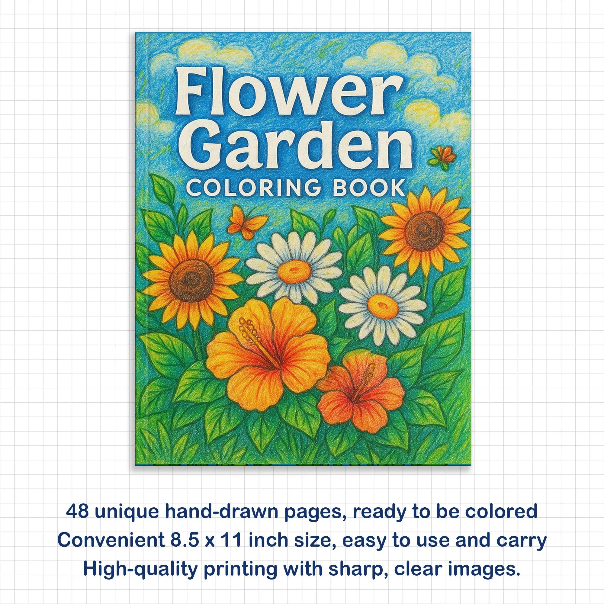 Flower Garden Coloring Book - A Relaxing Flower 48 Coloring Pages - image 3
