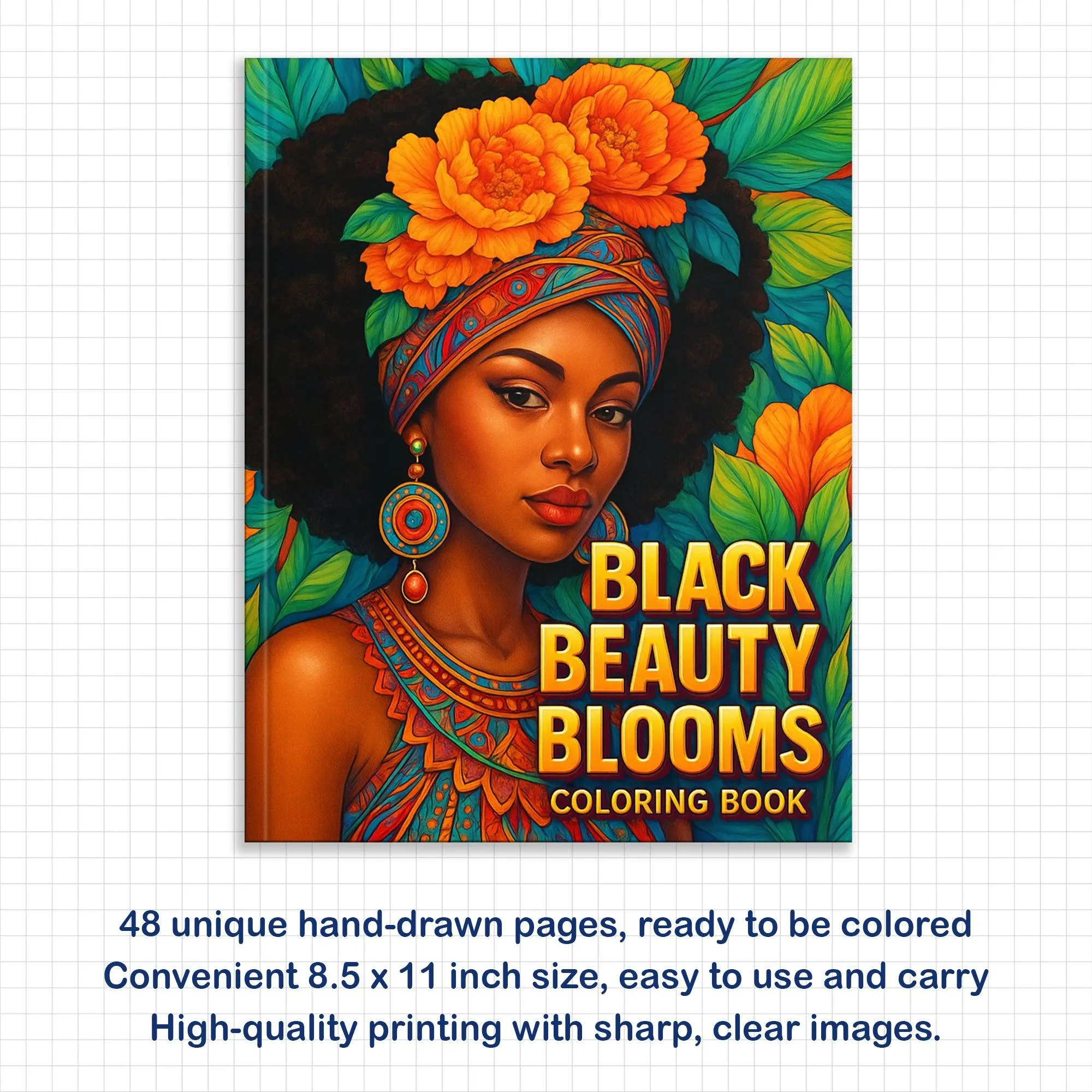Black Beauty Blooms Coloring Pages – 48 Elegant Portraits of Black Girls for Adults - image 3