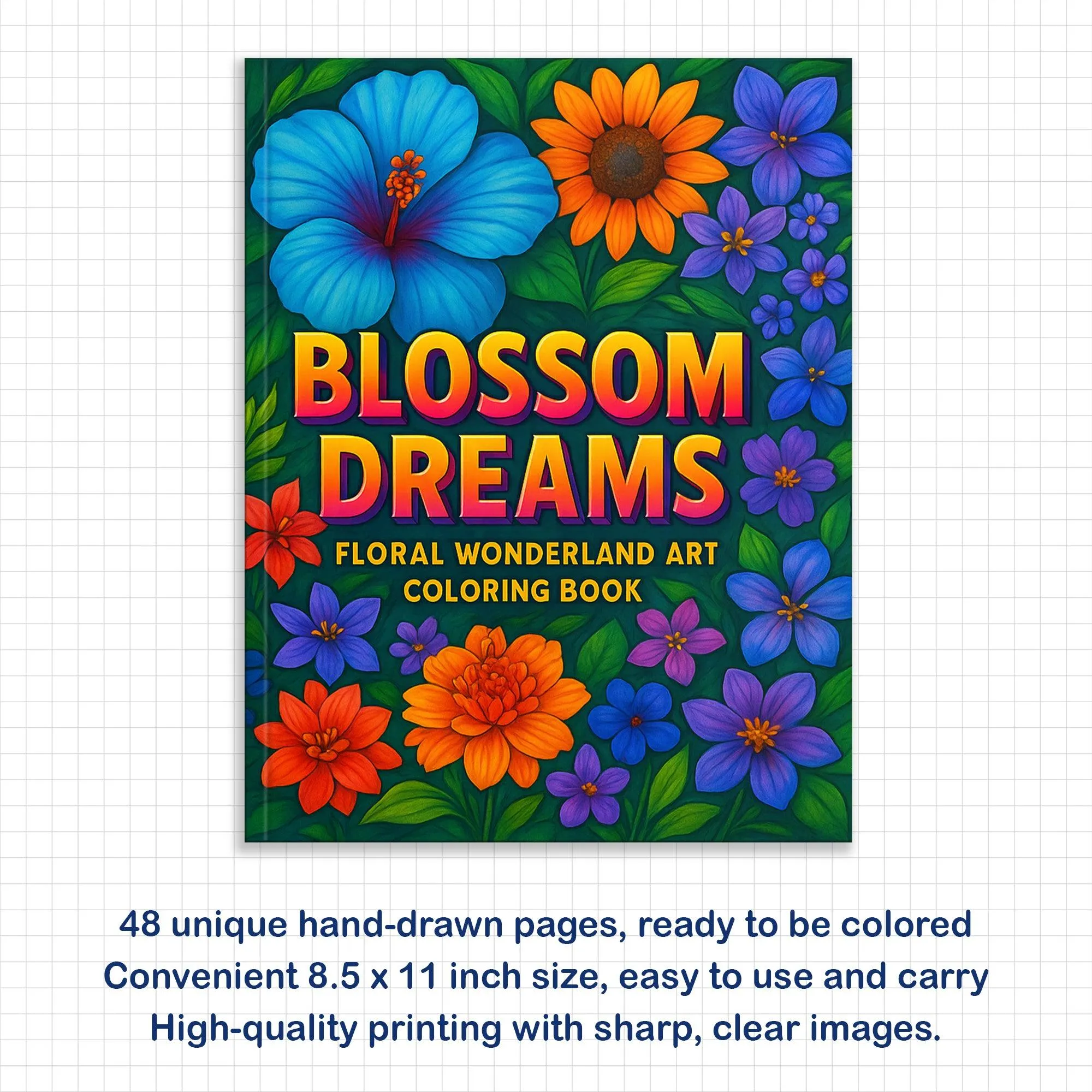 Blossom Dreams Coloring Pages – 48 Pages – Floral Wonderland Art, Beautiful Flowers, Nature Designs – For Adults - image 2