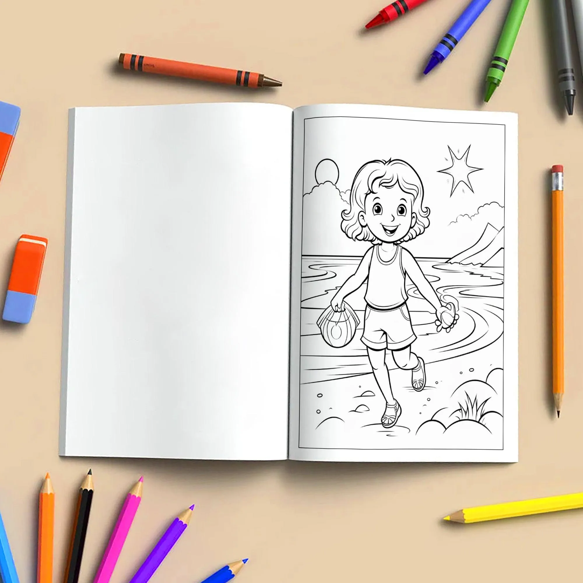 Little Explorers in Hawaii Coloring Pages – 48 Tropical Beach Scenes for Kids - image 4