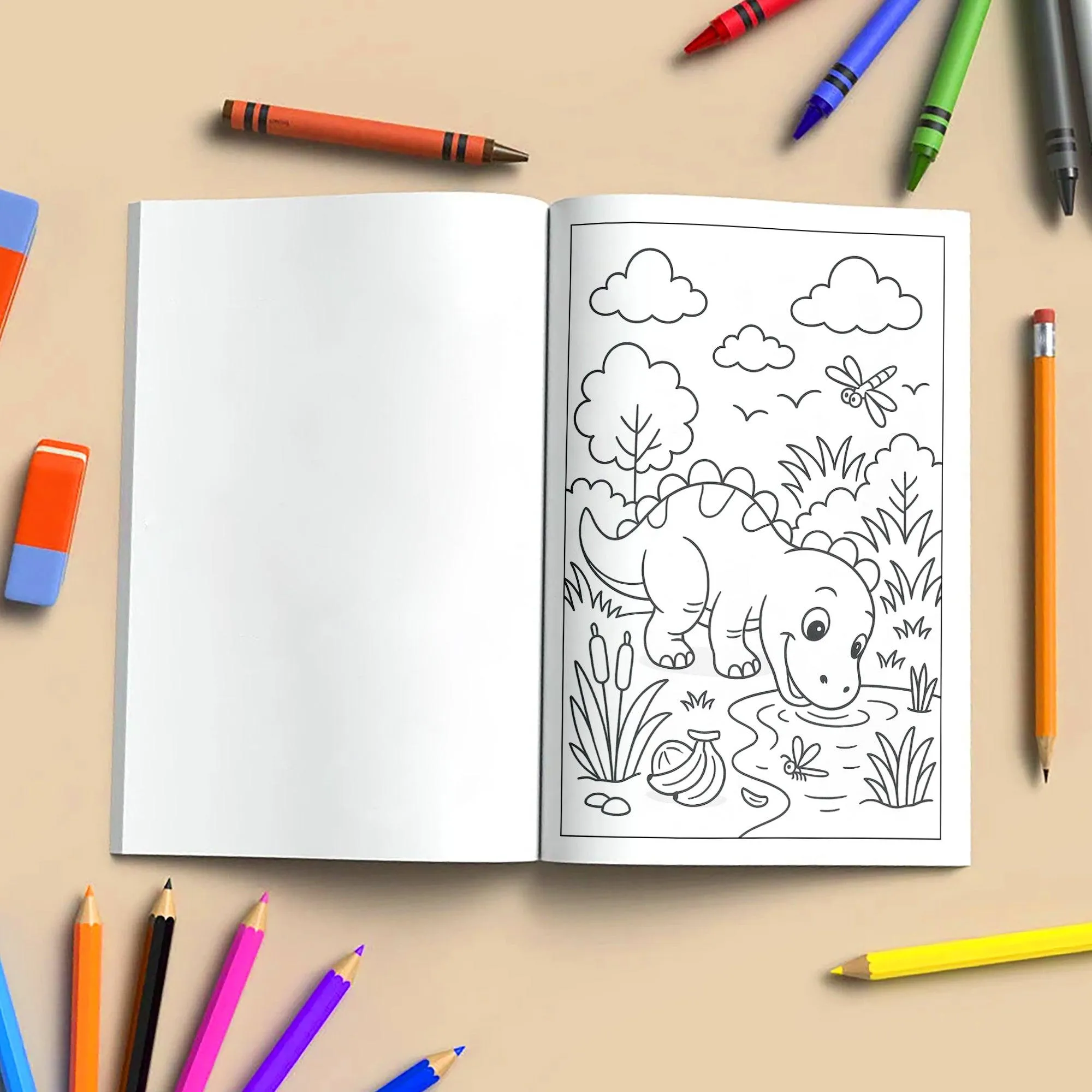 Jungle Dino Adventures Coloring Pages – 48 Pages – Fun, Wild, Prehistoric Jungle Scenes – For Kids - image 6