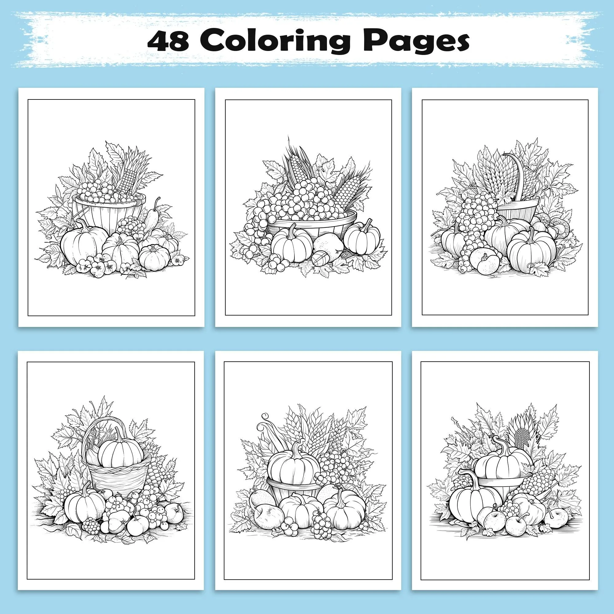 Pumpkin Bloom Delight Coloring Pages – 48 Pages – Pumpkins, Autumn Flowers, Harvest Garden Designs – For Adults - image 3