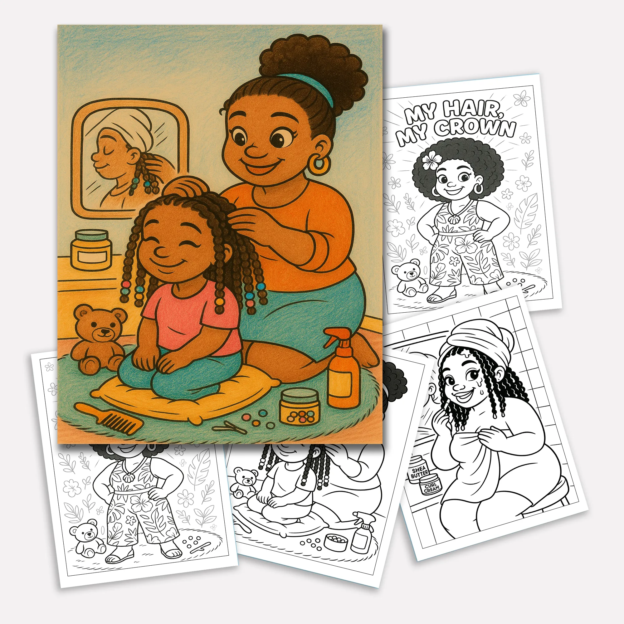 Afro Cuties Self-Care Queens Coloring Pages – 48 Pages – Fun, Beautiful, Black Girl Confidence – For Adults - image 2