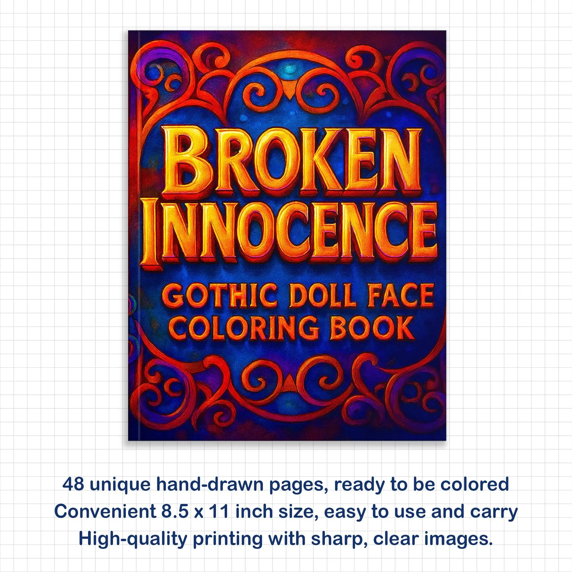Broken Innocence Coloring Pages – 48 Pages – Creepy Doll Portraits, Cracked Porcelain Faces & Gothic Aesthetic – For Adults - image 2