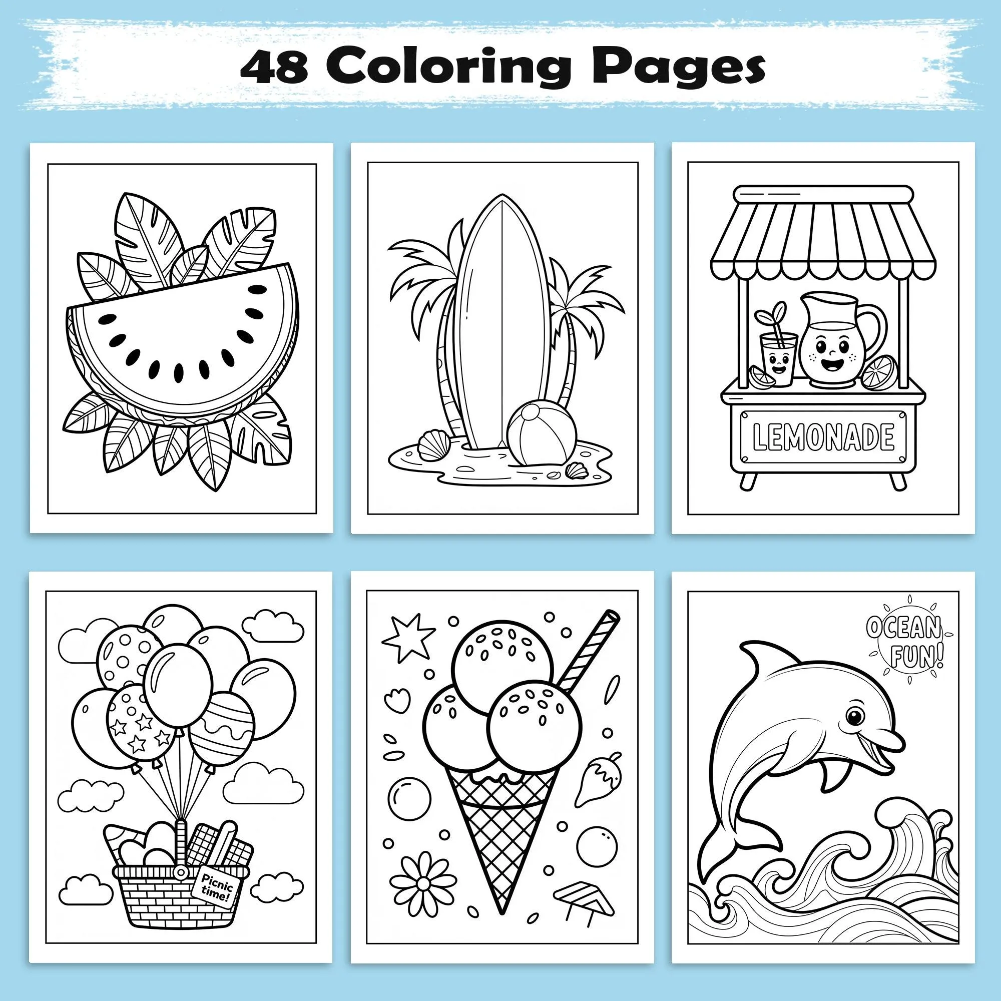 Aloha Vibes Hawaii Coloring Pages – 48 Fun Tropical Scenes for Kids - image 2