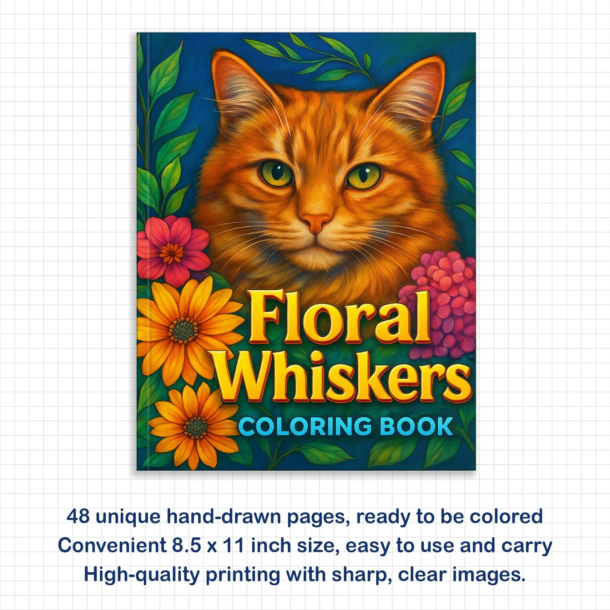 Floral Whiskers Coloring Pages – 48 Whimsical Cat and Flower Scenes for Adults - image 3