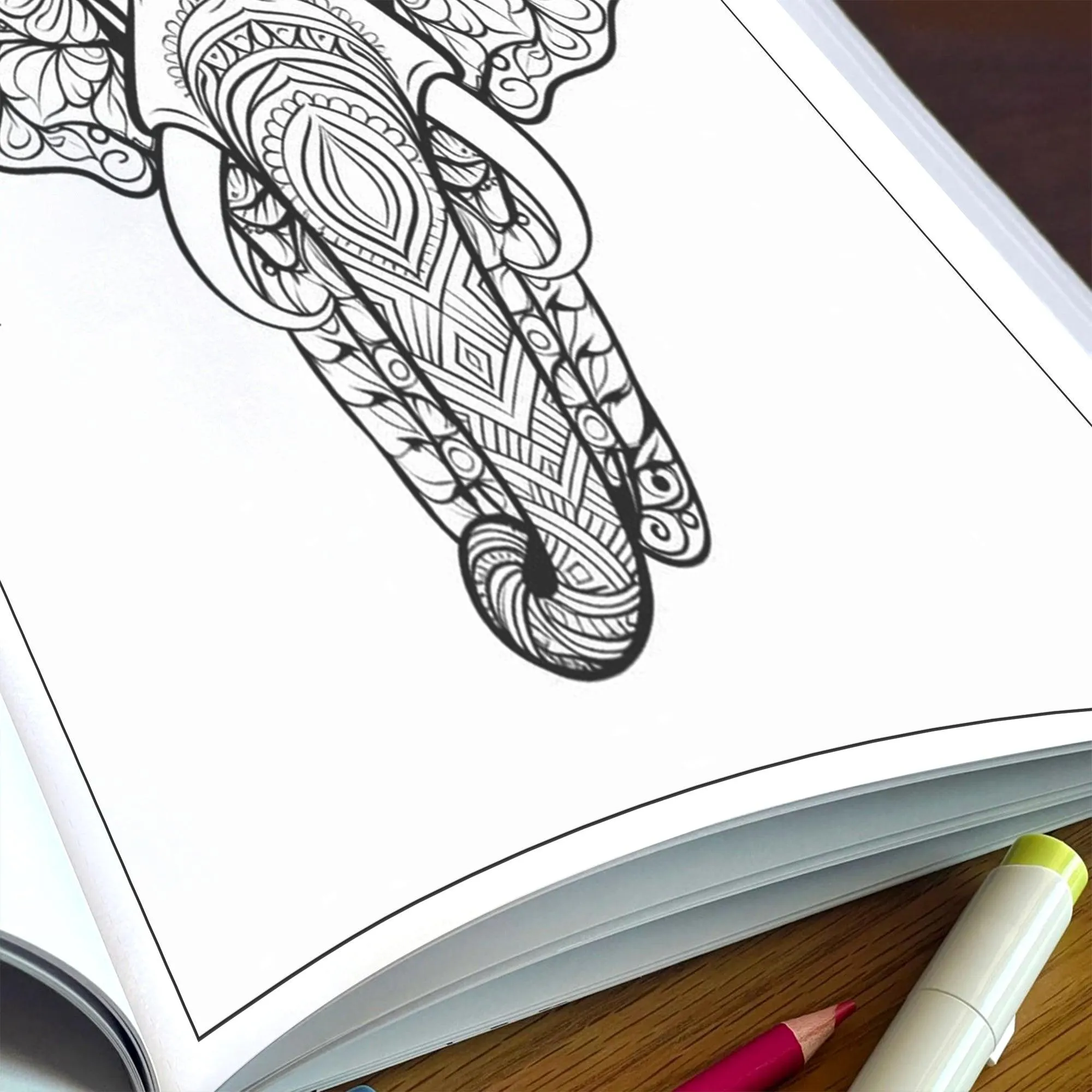 Majestic Elephants Mandala – Animal Coloring Pages – 48 Pages – Ornate Animal Designs, Bold Lines, Stress Relief – For Adults - image 5