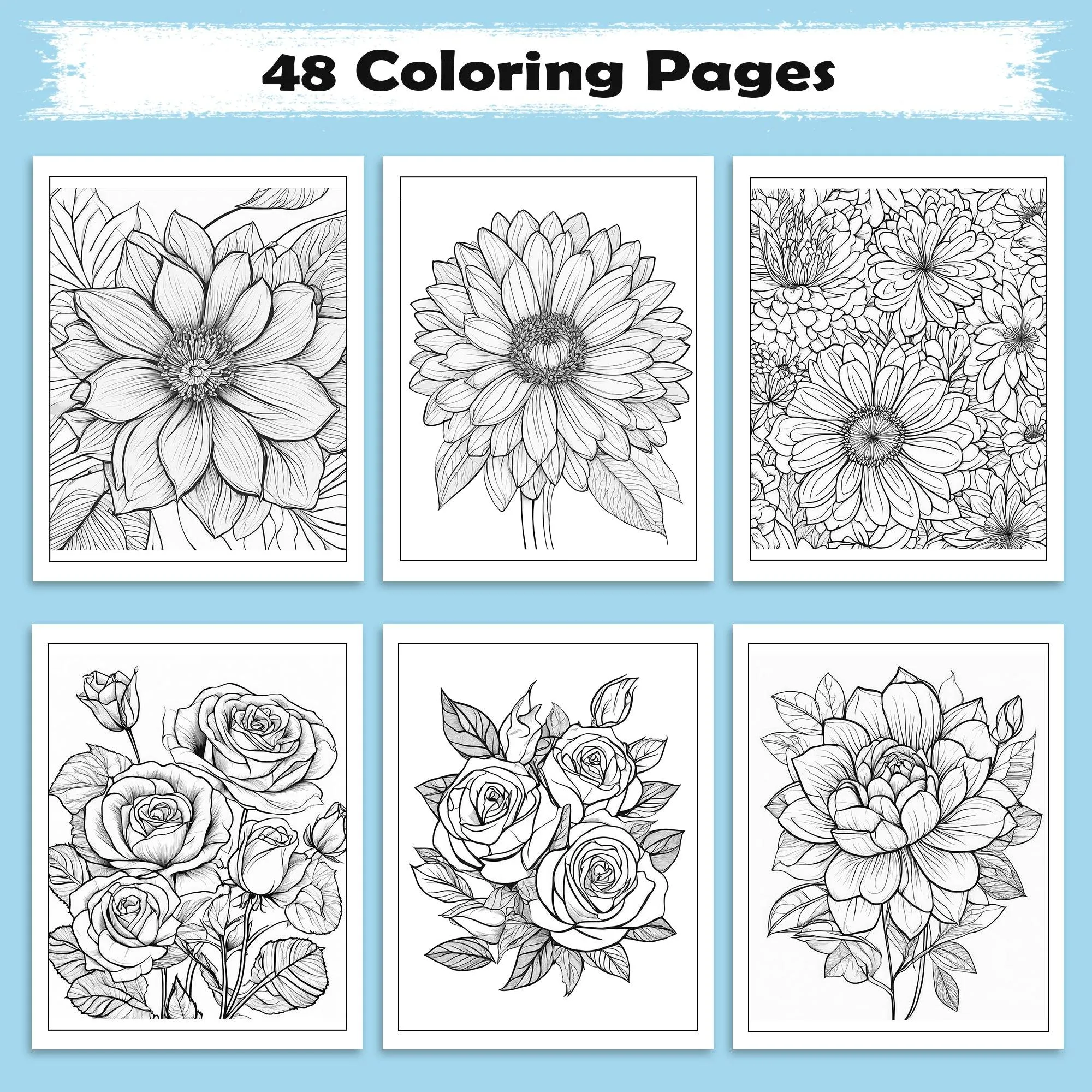 Botanical Bloom Mandala Coloring Pages – 48 Elegant Floral Designs for Adults - image 2