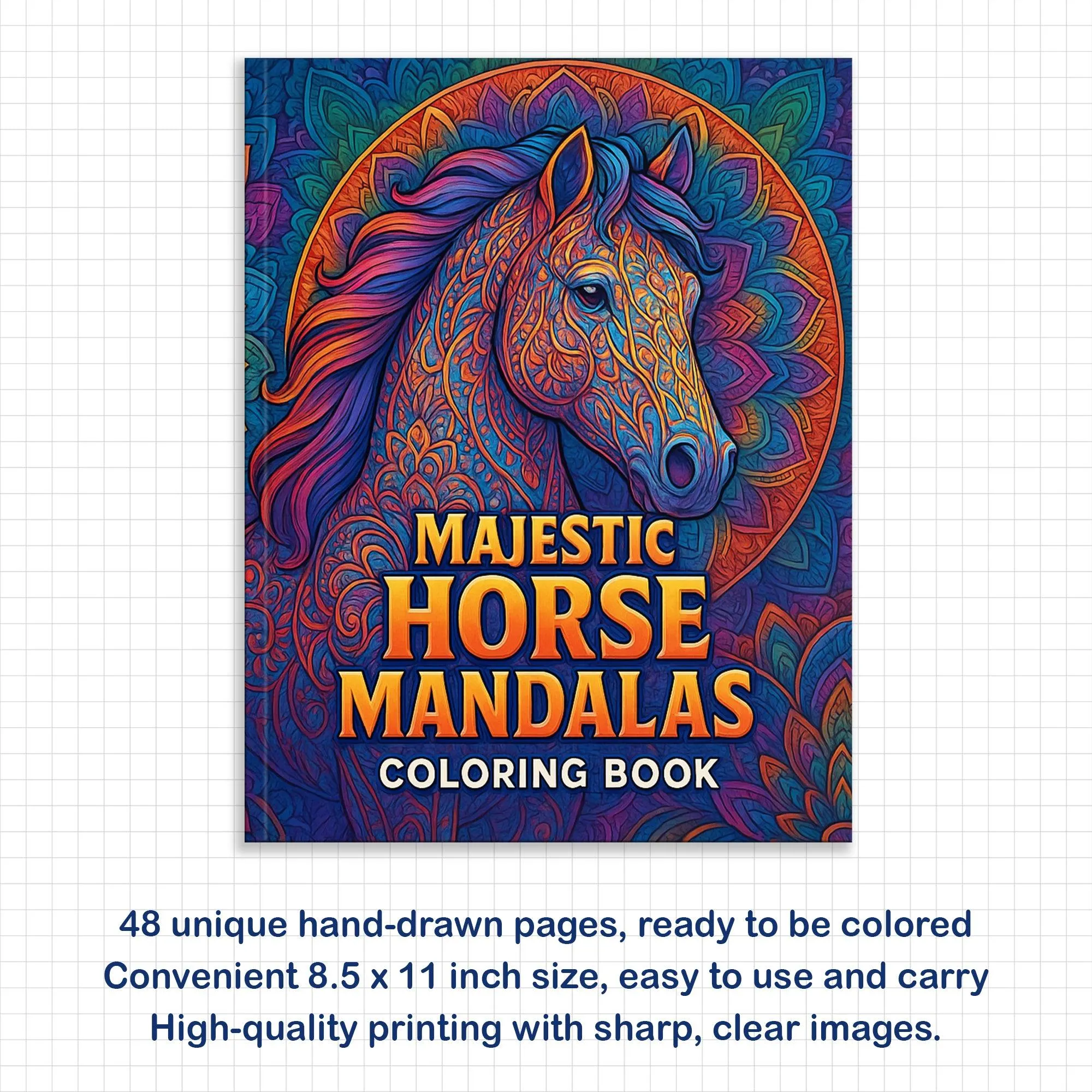 Majestic Horse Mandalas Coloring Pages – 48 Elegant Line Art Designs for Adults - image 3
