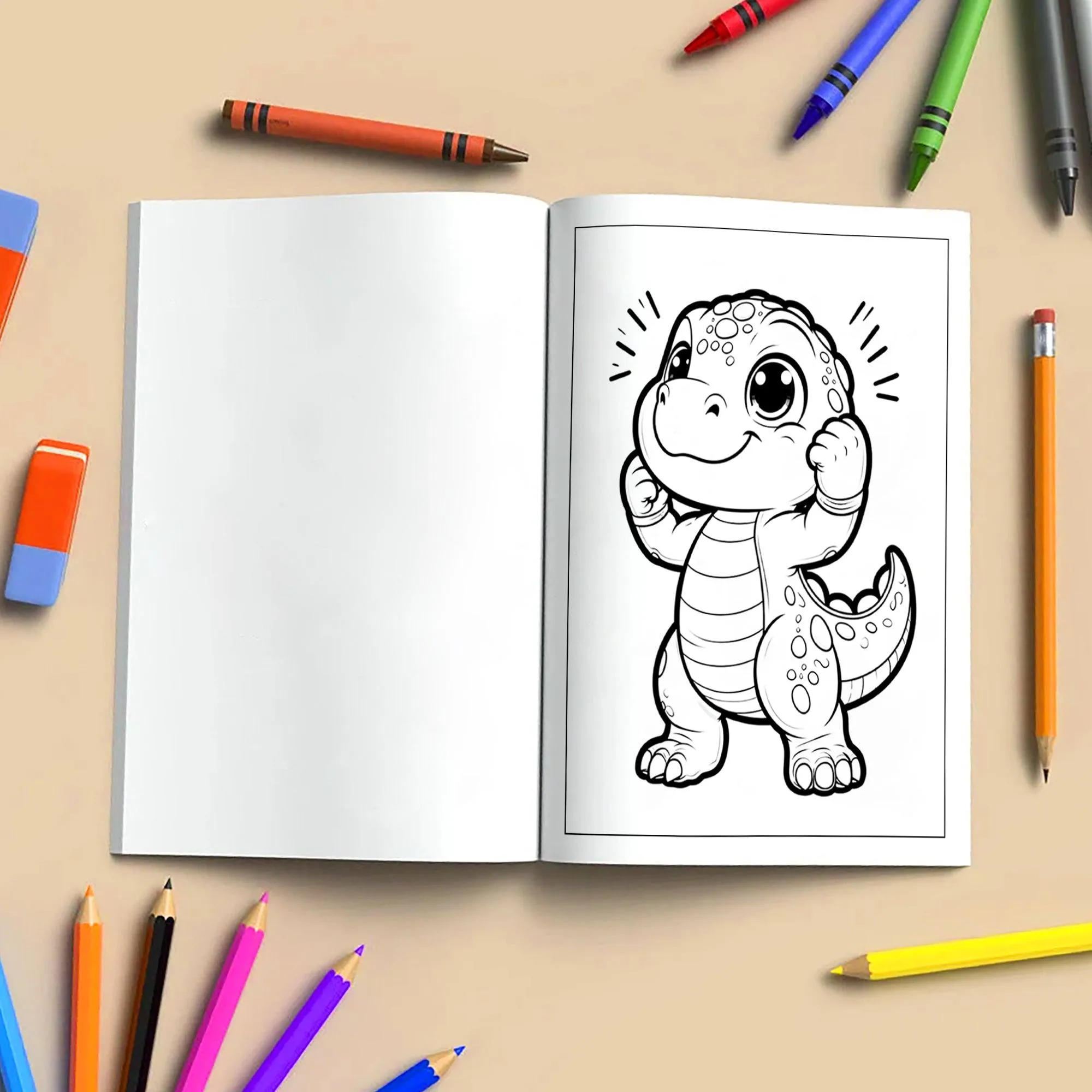 Funny Dino Moments Coloring Pages – 48 Pages – Adorable and Funny Dinosaur Scenes – For Kids - image 4