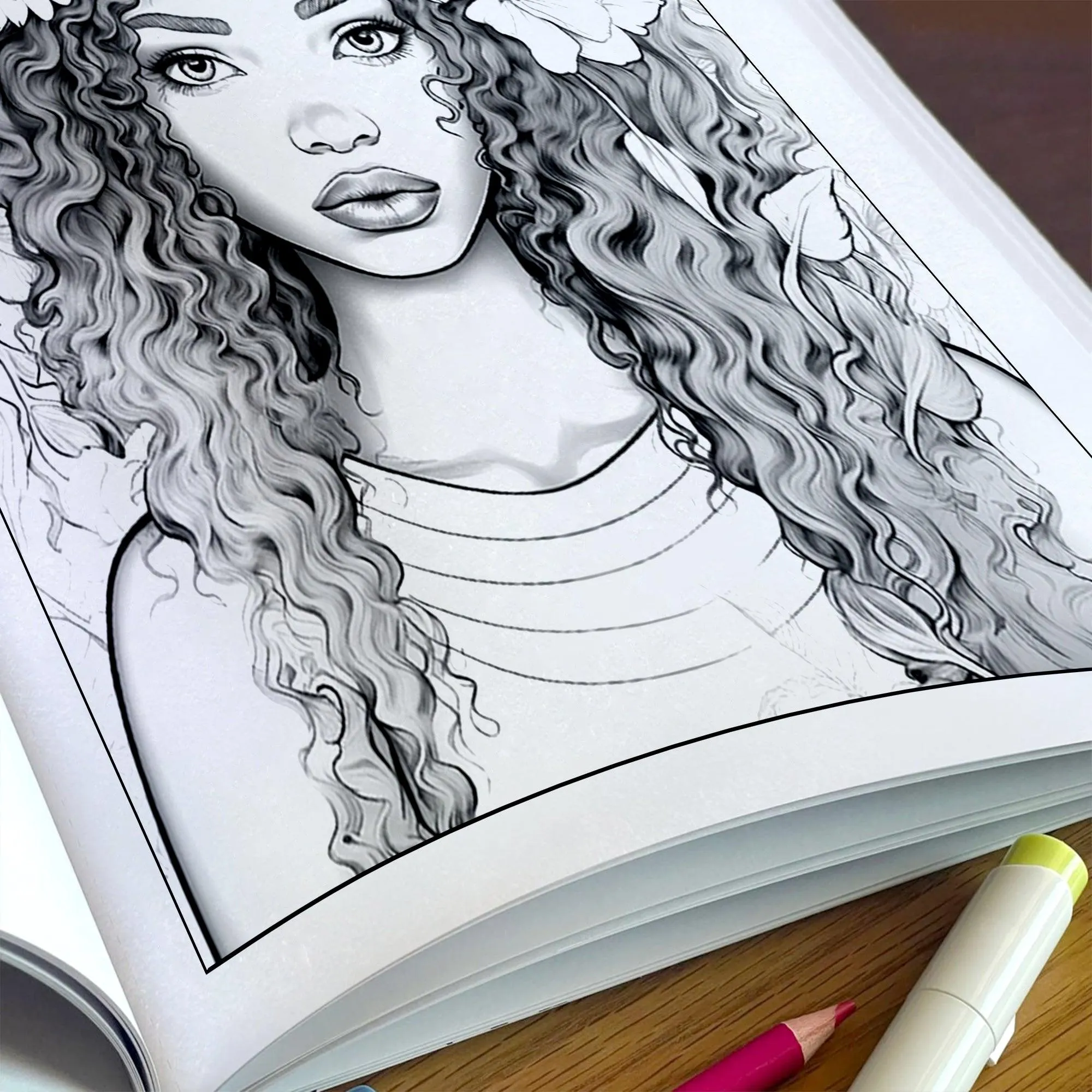 Crowned Beauty Coloring Pages – 48 Stunning Afro Woman Portraits for Adults - image 5
