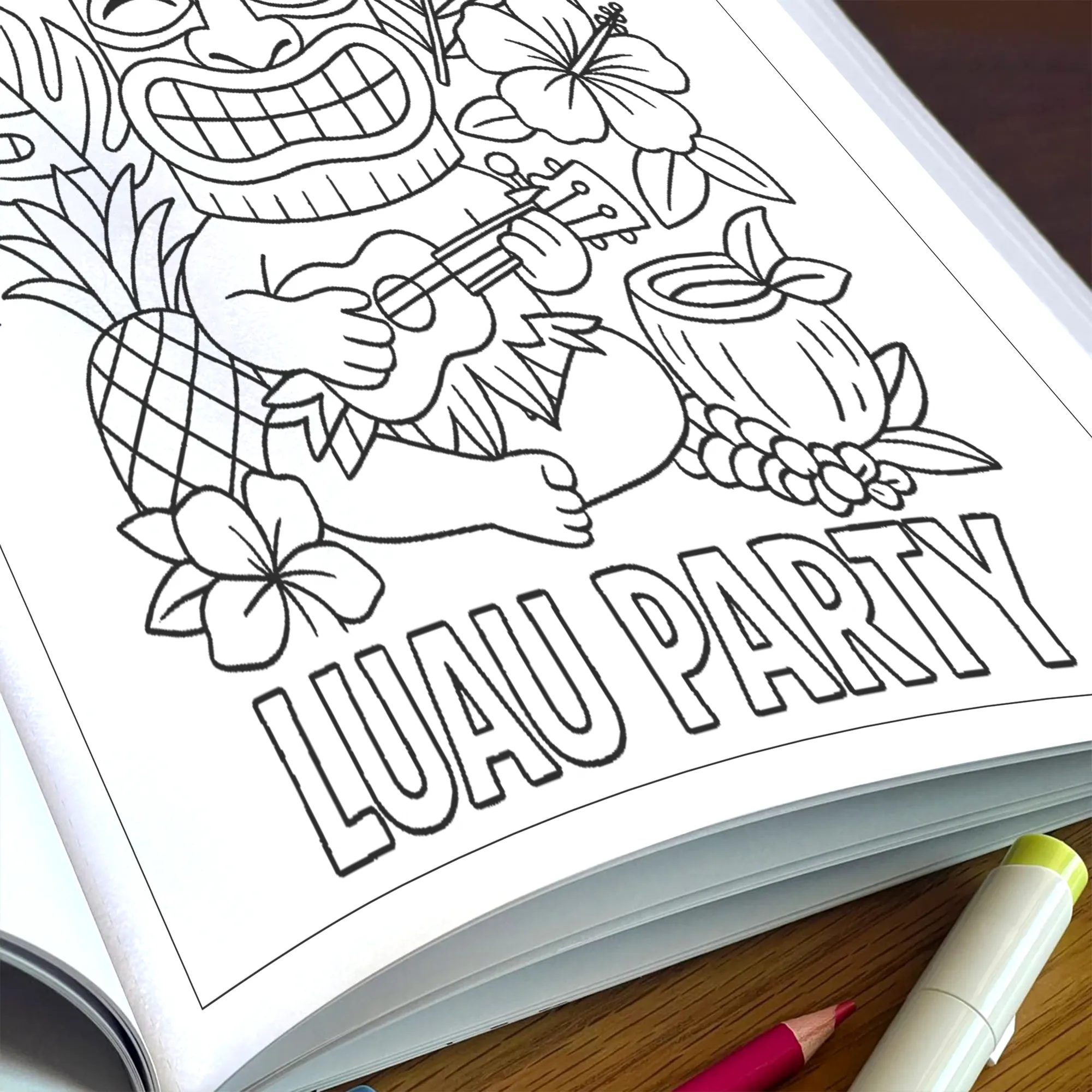 Aloha Tiki Party Coloring Pages for Kids – 48 Fun Island Designs - image 6