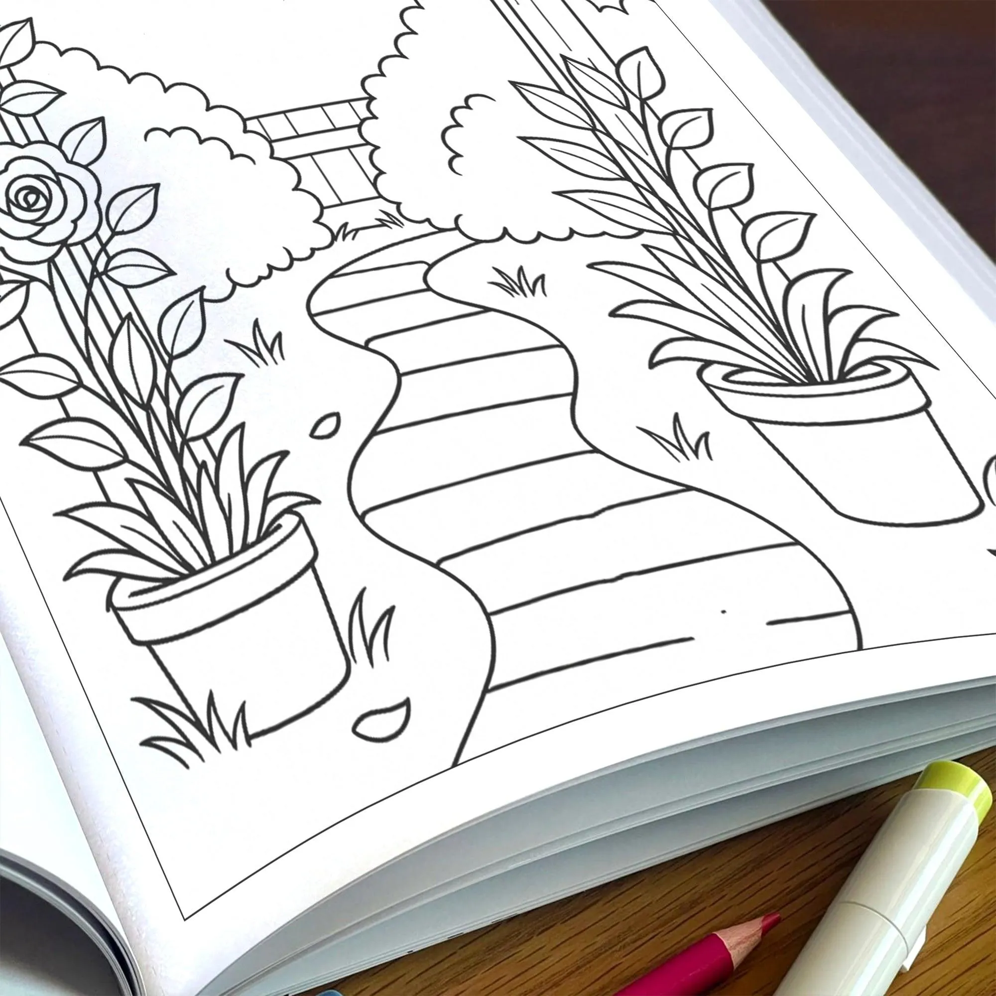 Secret Rose Garden – Flower Coloring Pages – 48 Pages – Whimsical, Romantic, Hidden Nature Paths – For Adults - image 6