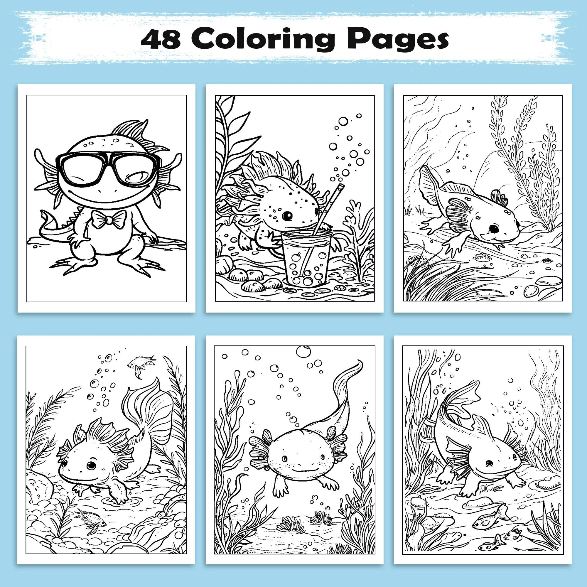 Hawaiian Reef Friends Coloring Pages – 48 Underwater Animal Designs for Kids - image 2