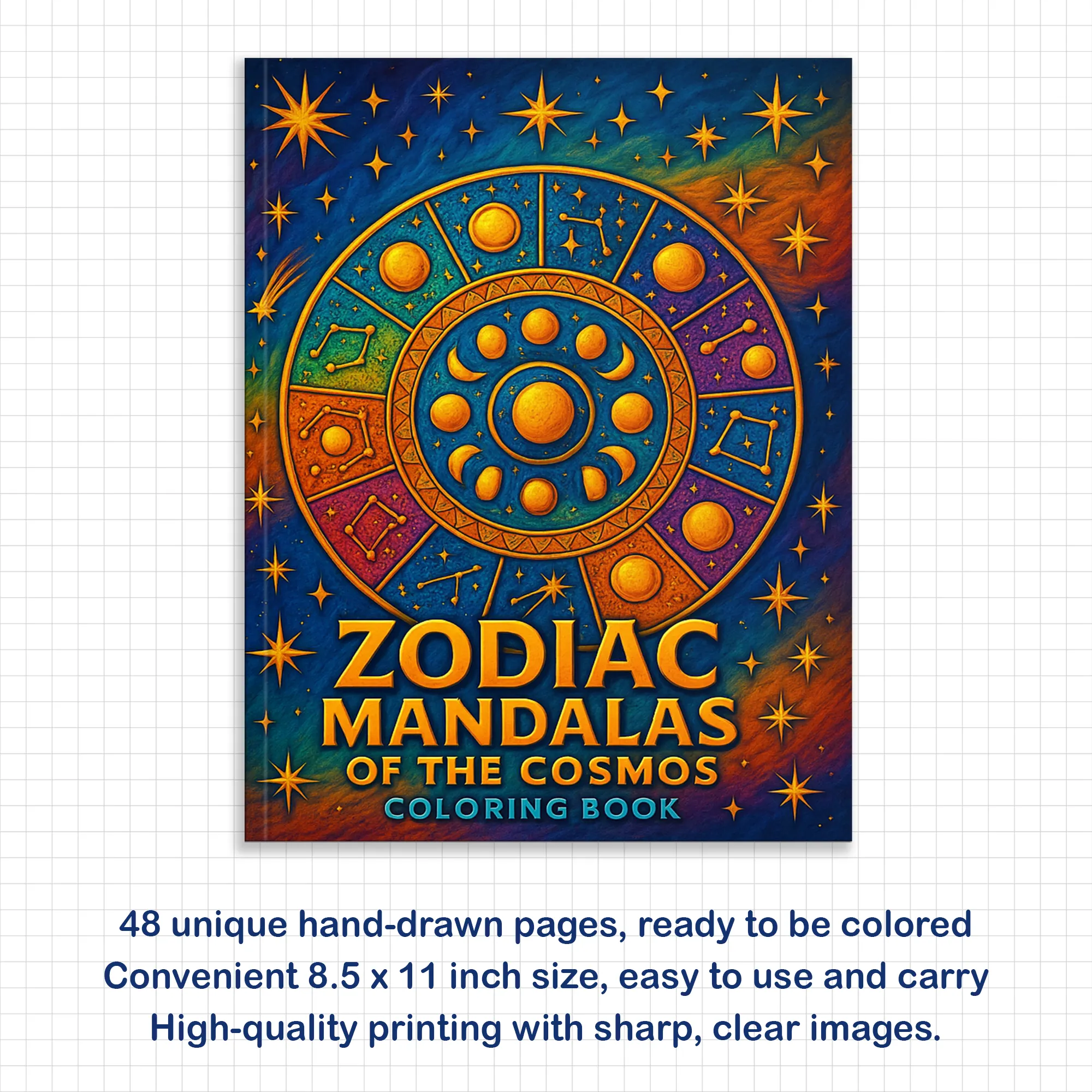 Zodiac Mandalas of the Cosmos Coloring Pages – 48 Celestial Astrology Designs for Adults - image 2