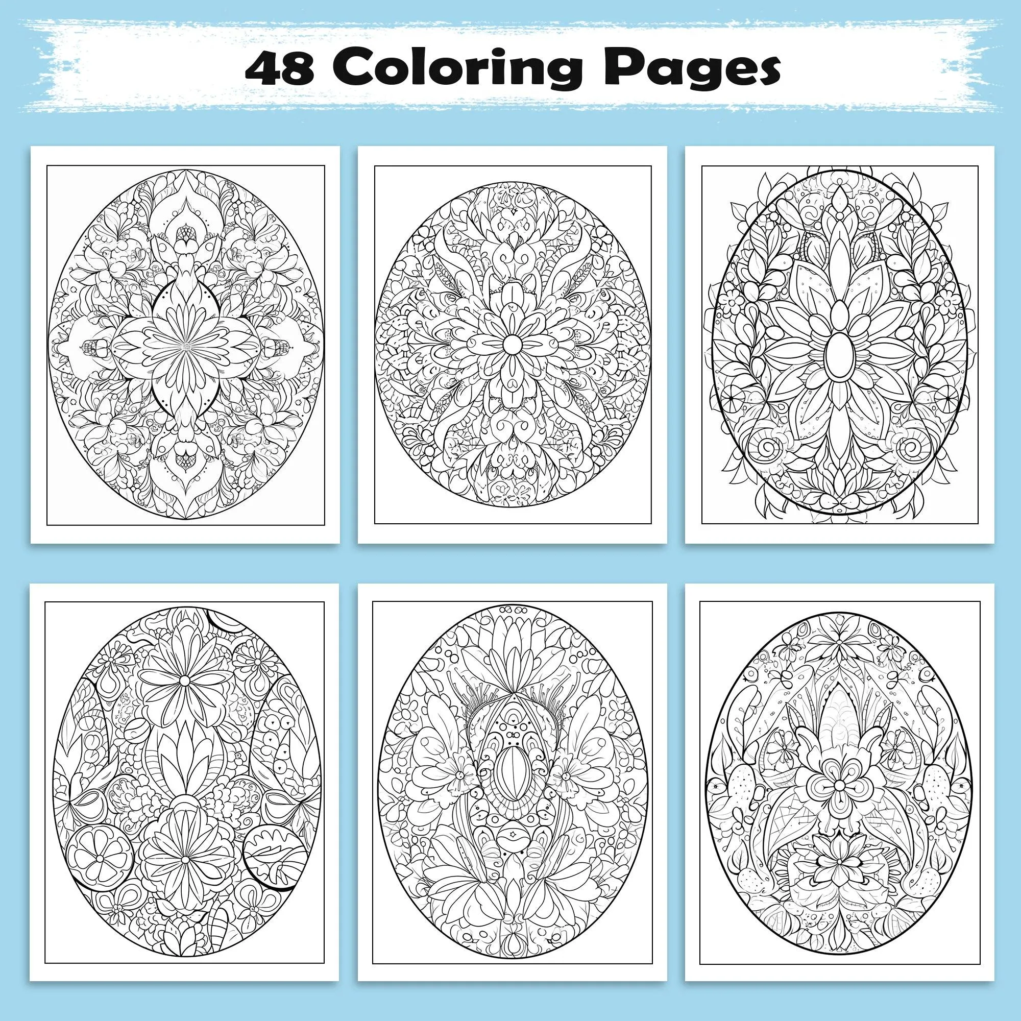 Easter Egg Mandala Coloring Pages – 48 Spring Designs for Adults - image 2