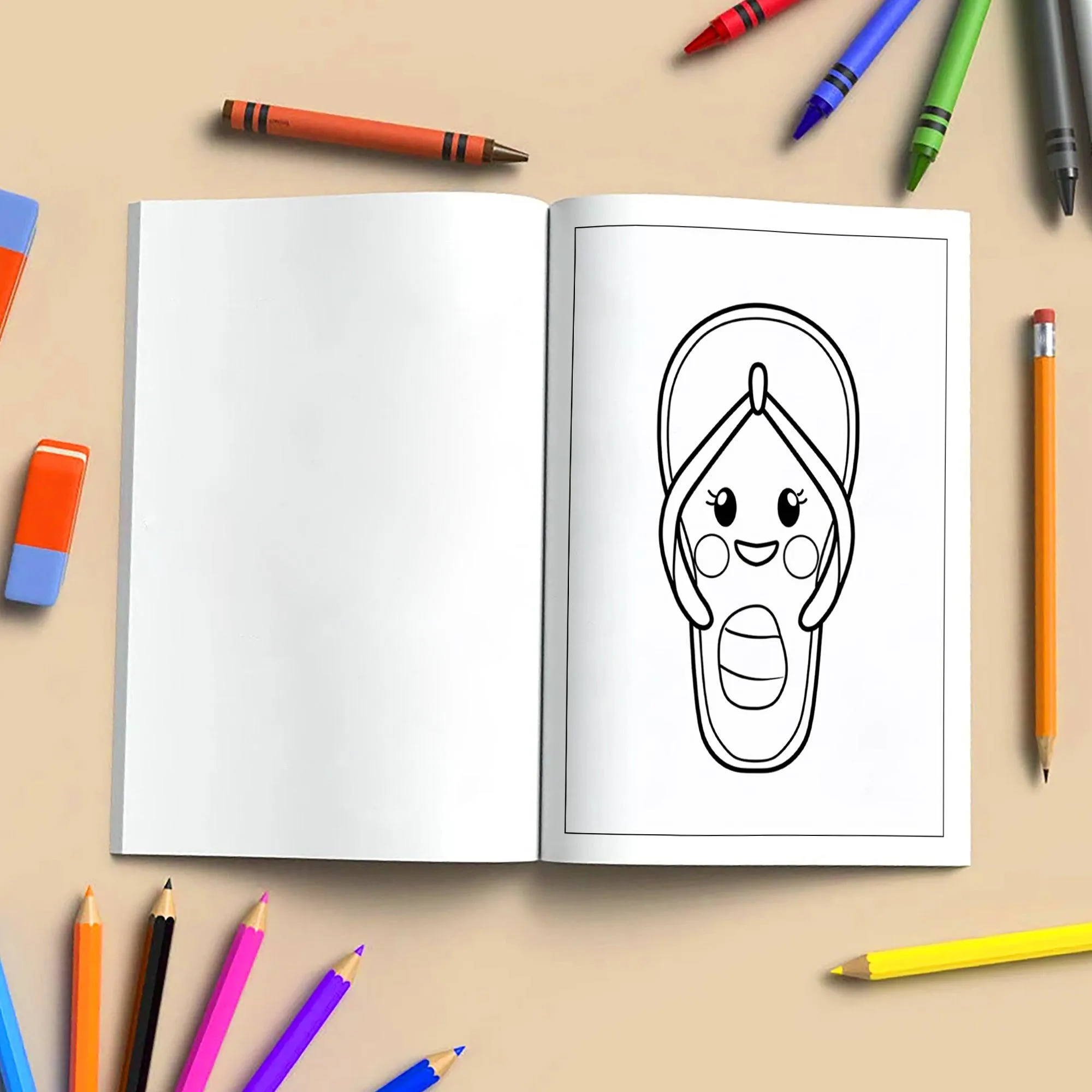 Kawaii Hawaii Vibes Coloring Pages – 48 Cute Summer and Beach Scenes for Kids - image 4