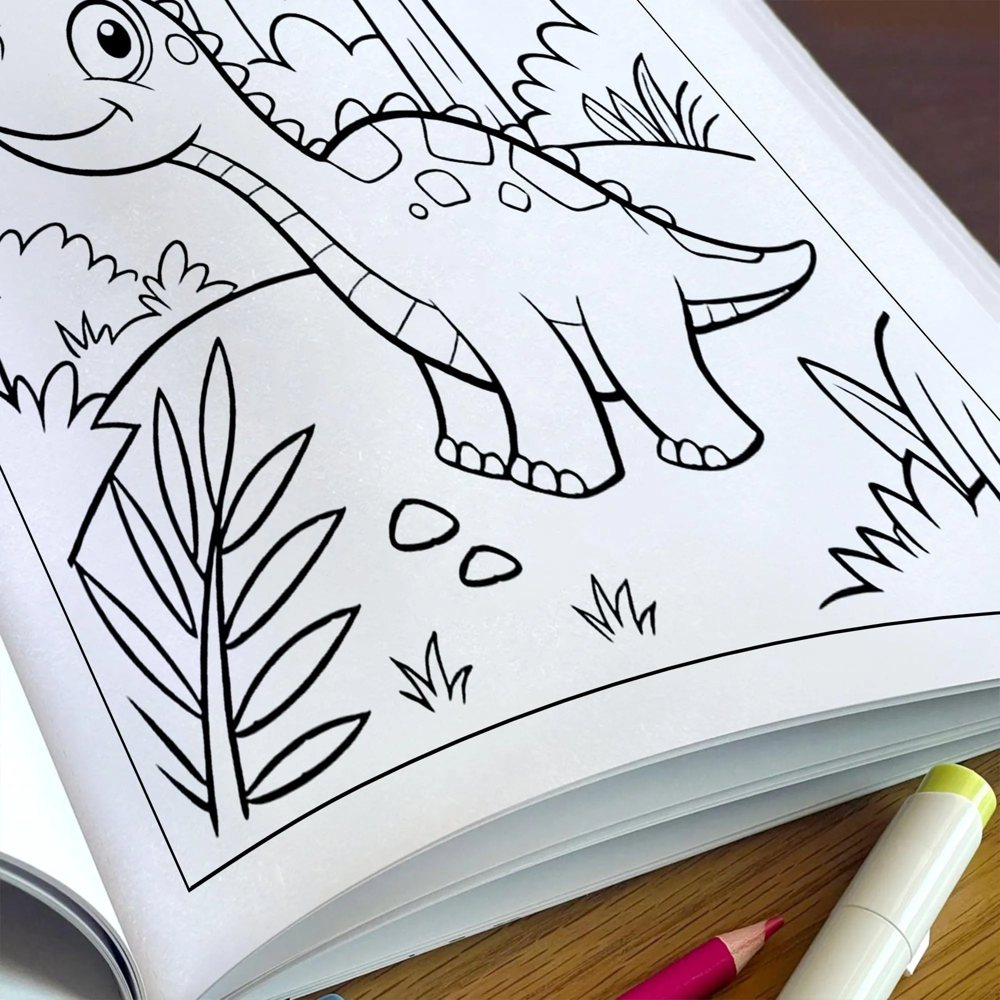 Forest Dino Friends – Fun Dinosaur Coloring Pages – 48 Pages – Jungle, Cute Dinosaurs, Simple Line Art – For Kids - image 5