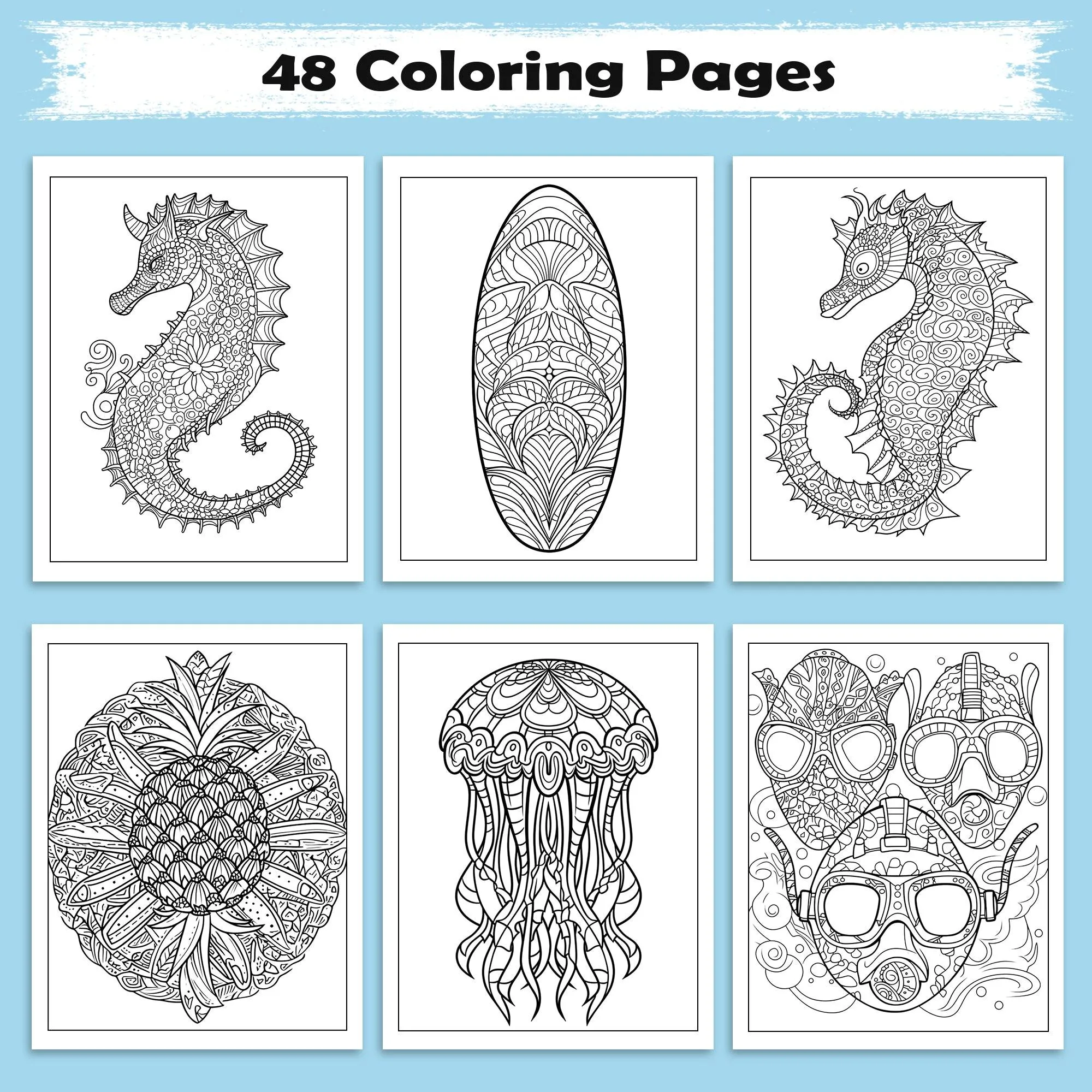 Endless Summer Mandalas Coloring Pages – 48 Relaxing Tropical Designs for Adults - image 2