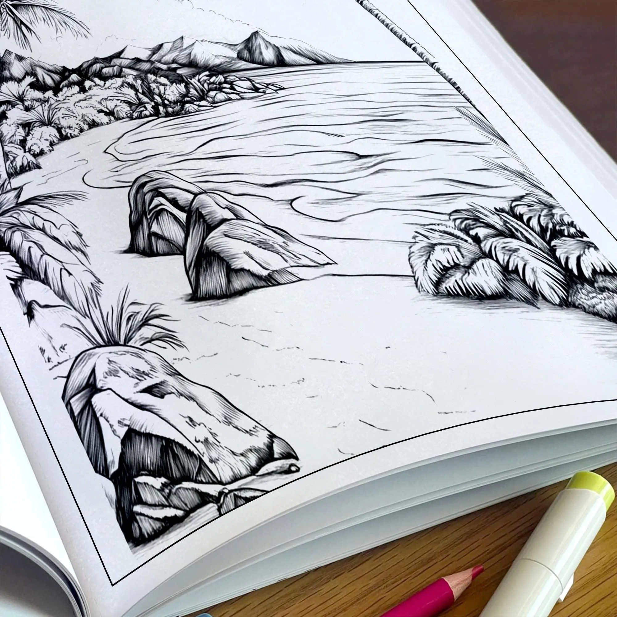 Tropical Shores of Hawaii Coloring Pages – 48 Beach Scenes and Island Life – For Adults - image 5