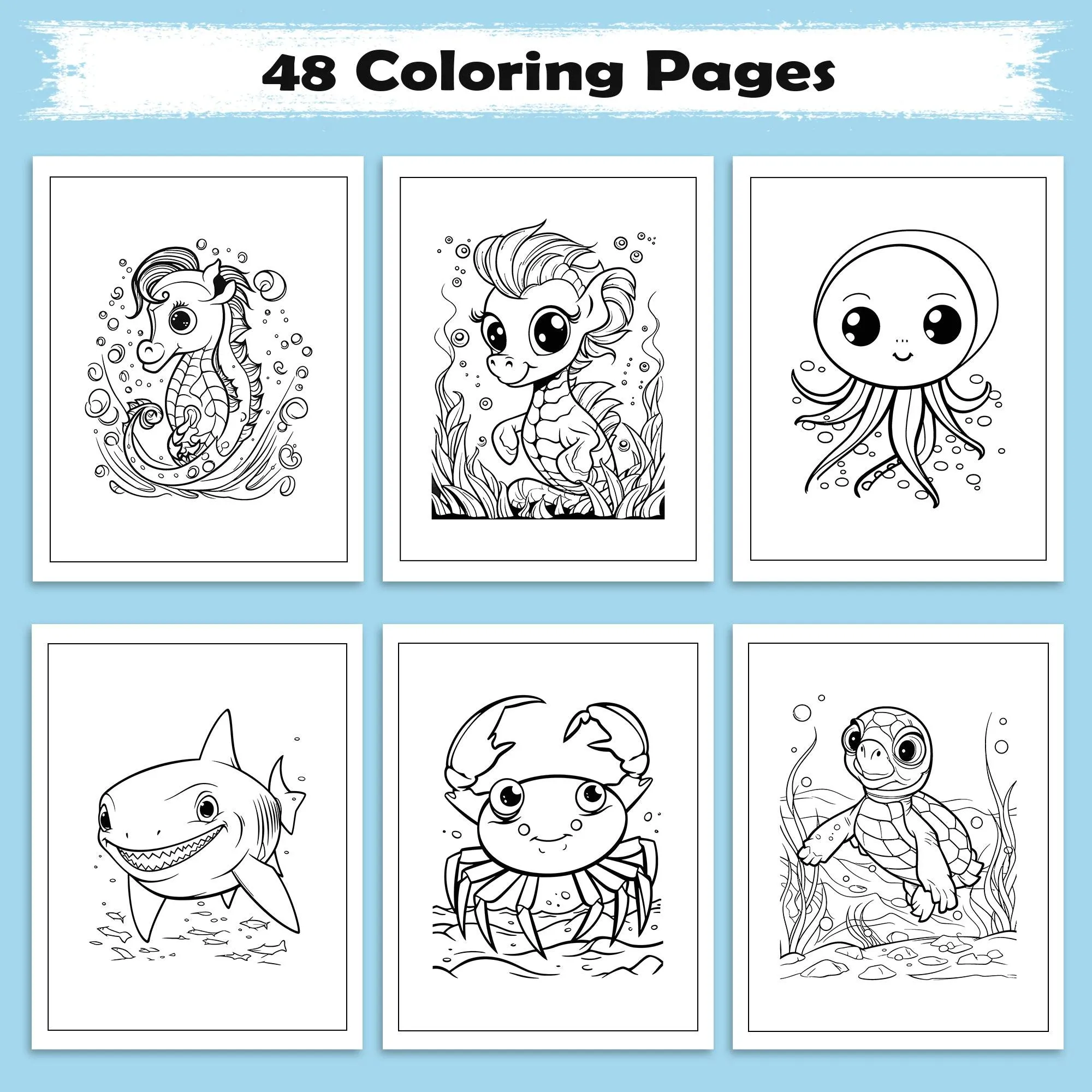 Ocean Friends of Hawaii Coloring Pages – 48 Fun Sea Life Designs for Kids - image 2