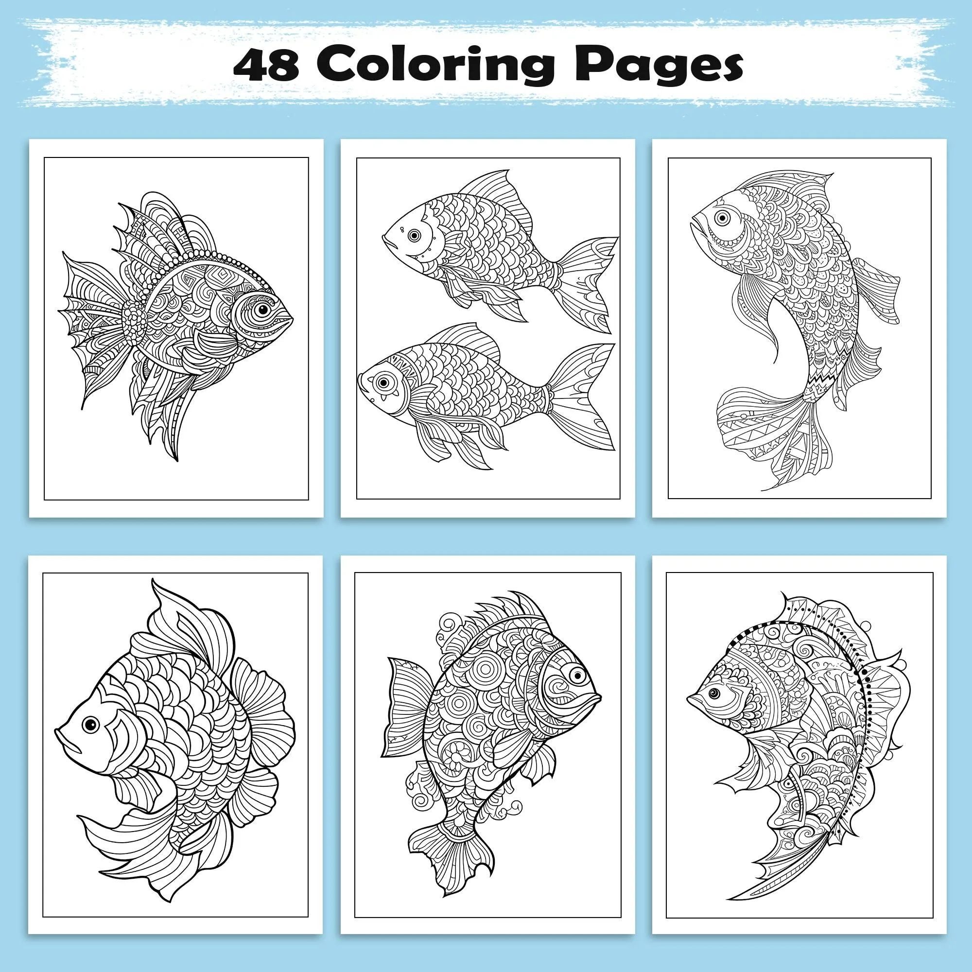 Mystic Koi Coloring Pages – 48 Intricate Fish Mandala Designs – For Adults - image 5