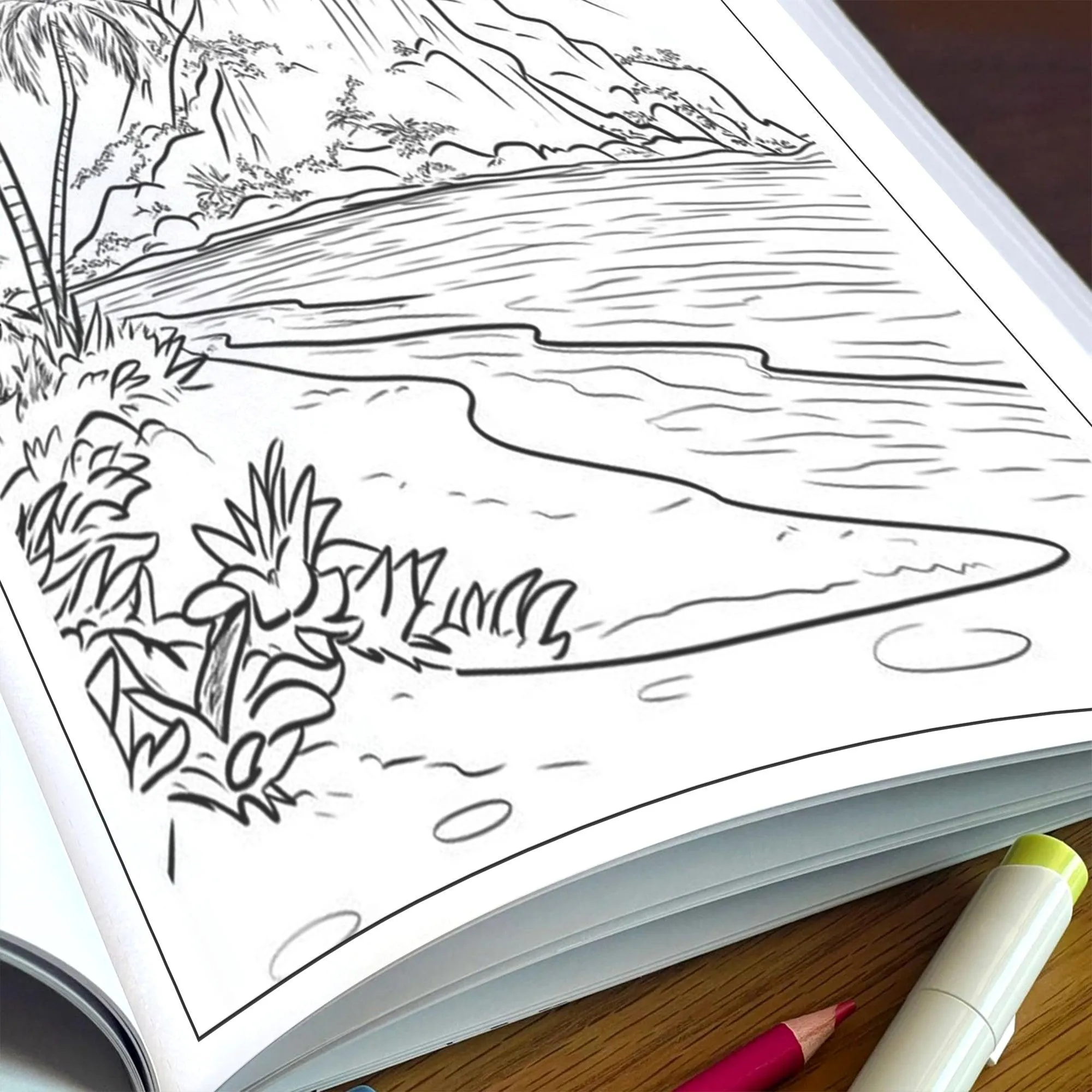 Hawaiian Secrets by the Sea – Hawaii Coloring Pages – 48 Pages – Serene Beaches, Ocean Views, Tropical Calm – For Adults - image 5