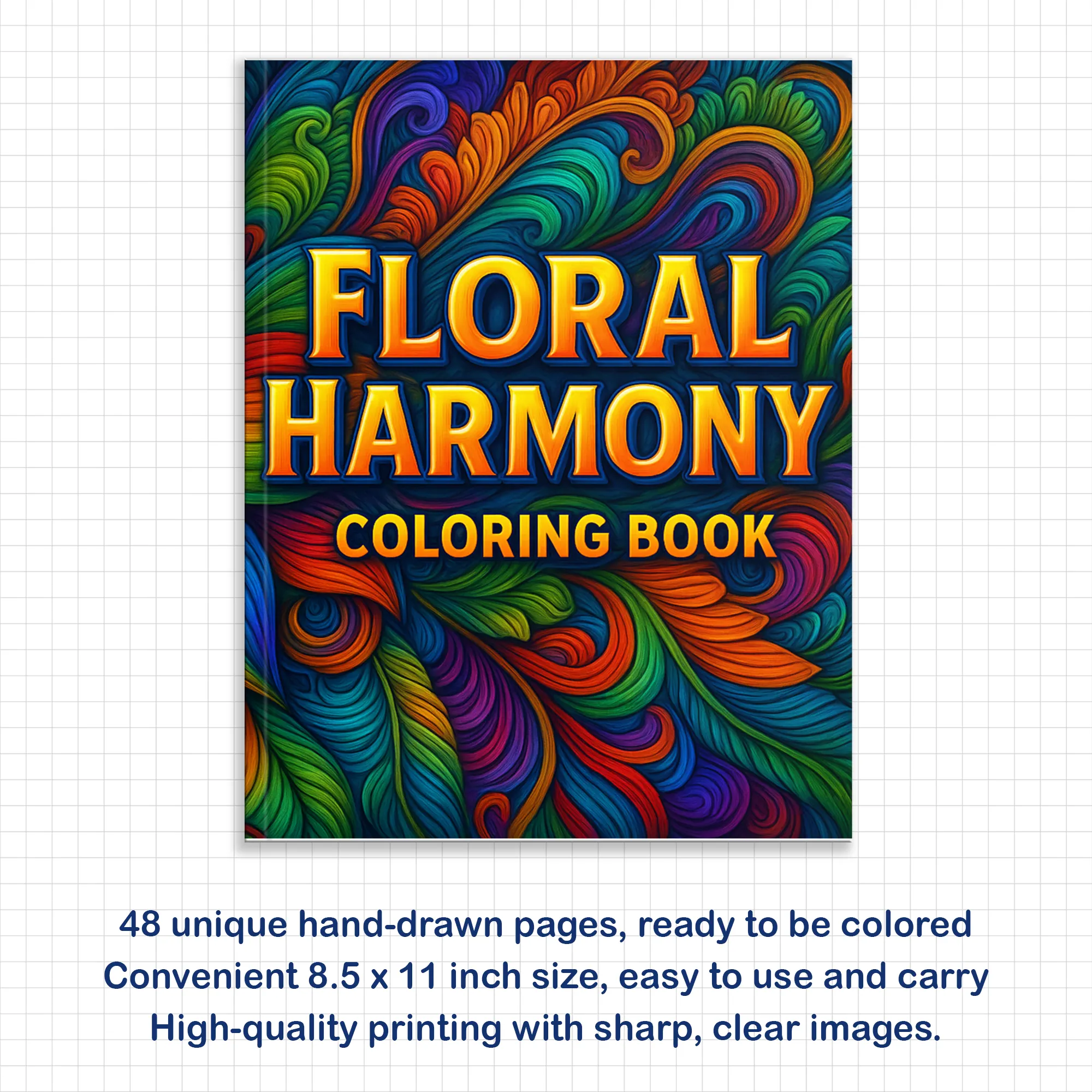 Floral Harmony – Flower Coloring Pages – 48 Pages – Calm, Elegant, Nature-Inspired Patterns – For Adults - image 2