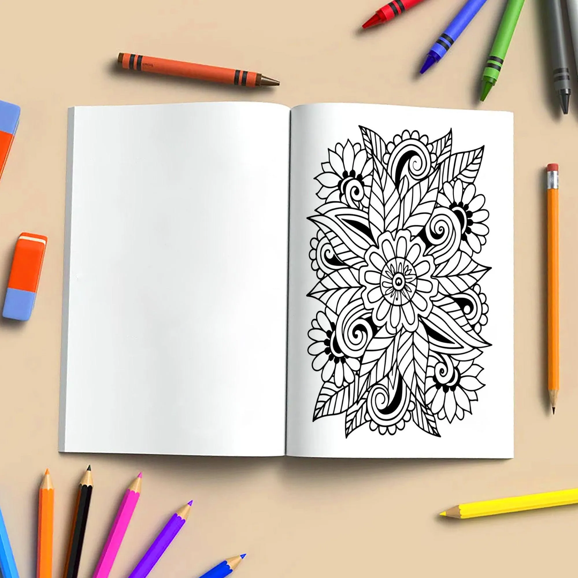 Floral Tangles – Flowers Zentangle Coloring Pages – 48 Pages – Abstract, Relaxing, Intricate Line Art – For Adults - image 4