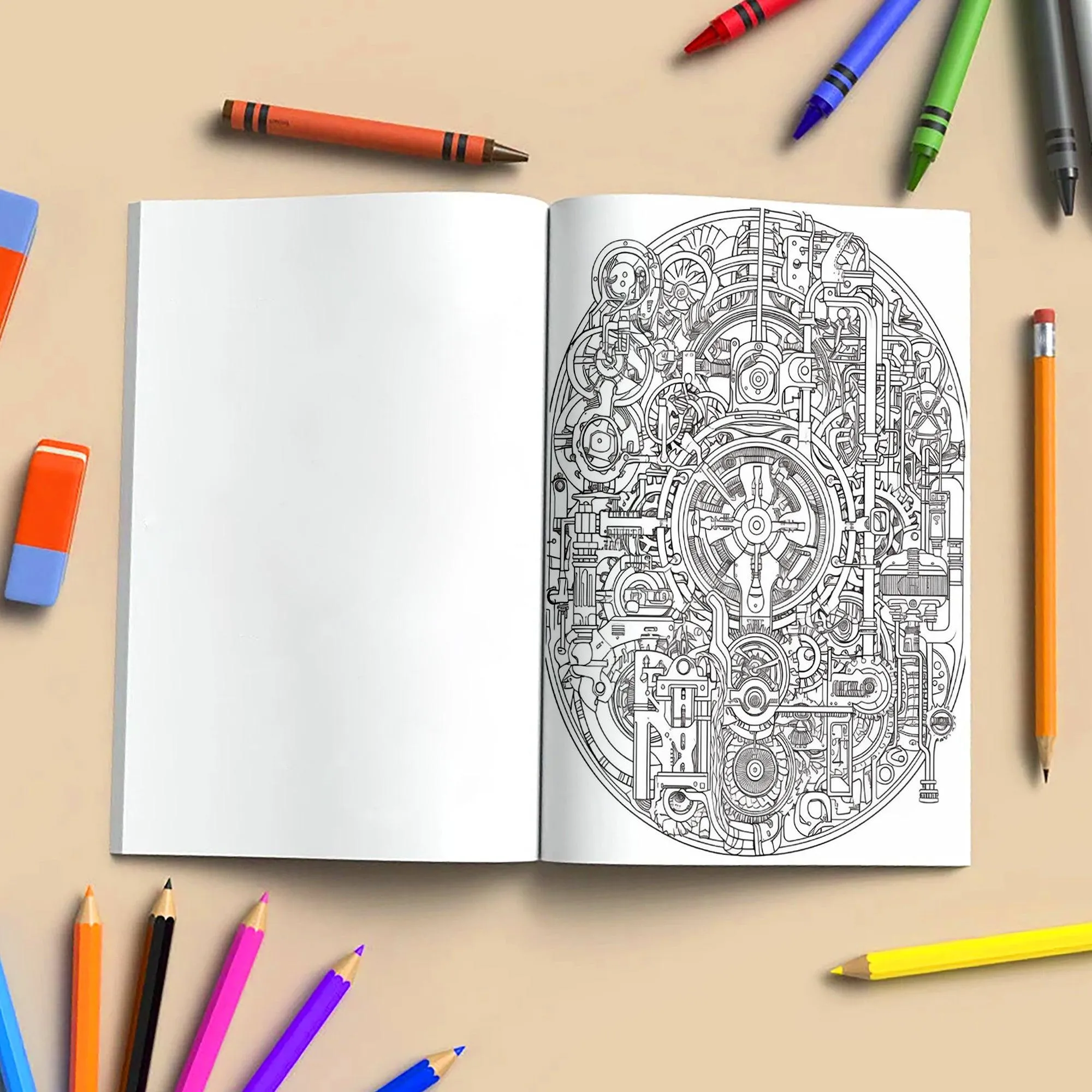 Gears and Pipes Mandala Coloring Pages – 48 Steampunk Machine Patterns for Adults - image 3