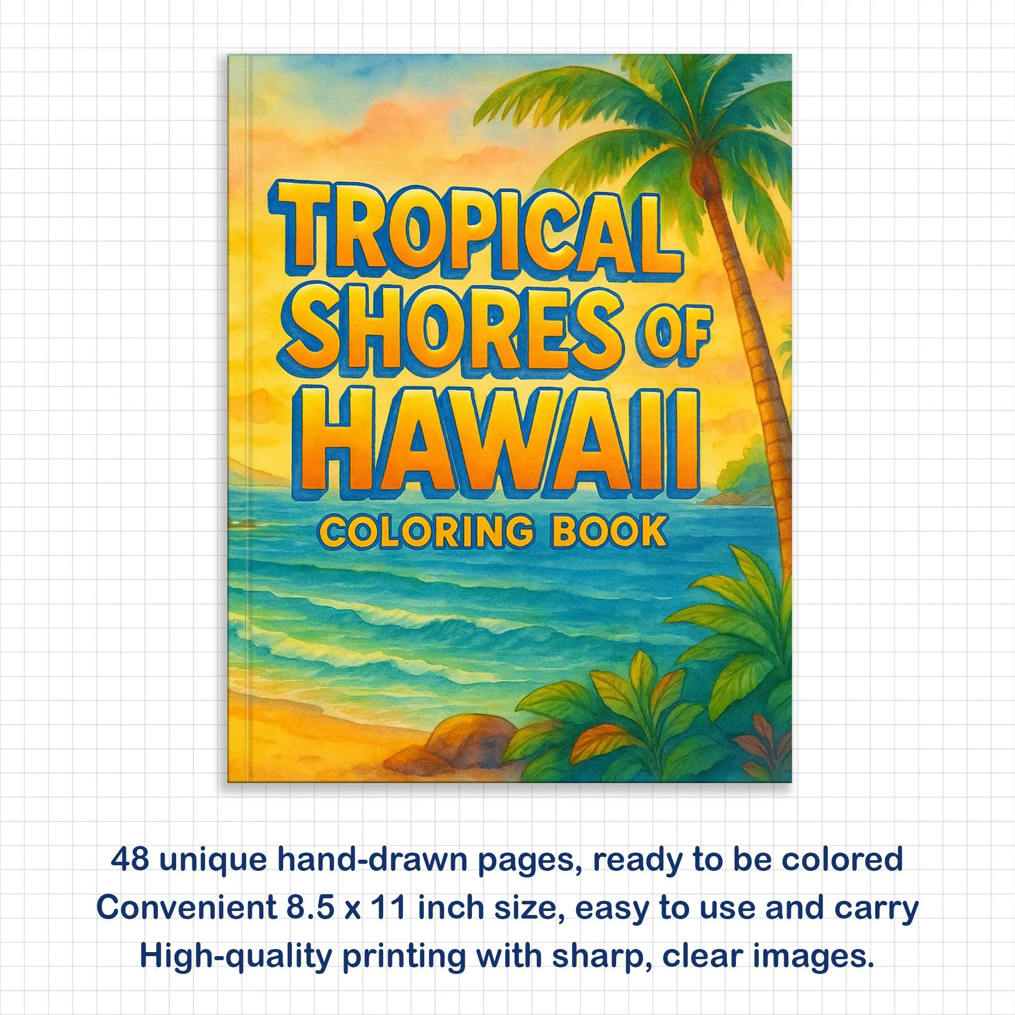 Tropical Shores of Hawaii Coloring Pages – 48 Beach Scenes and Island Life – For Adults - image 3
