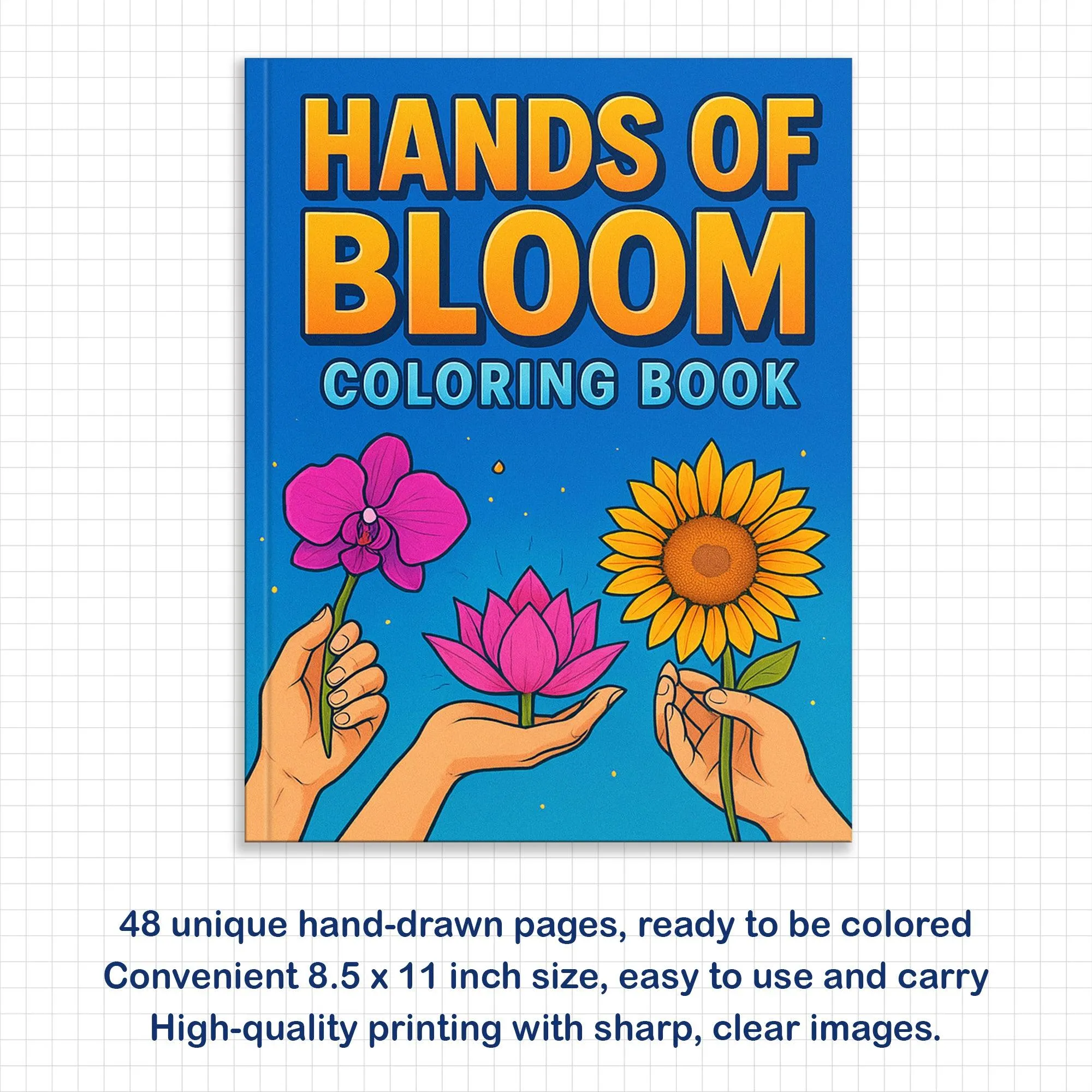 Hands of Bloom – Coloring Pages – 48 Symbolic Floral & Hand Illustrations – For Kids And Adults - image 4