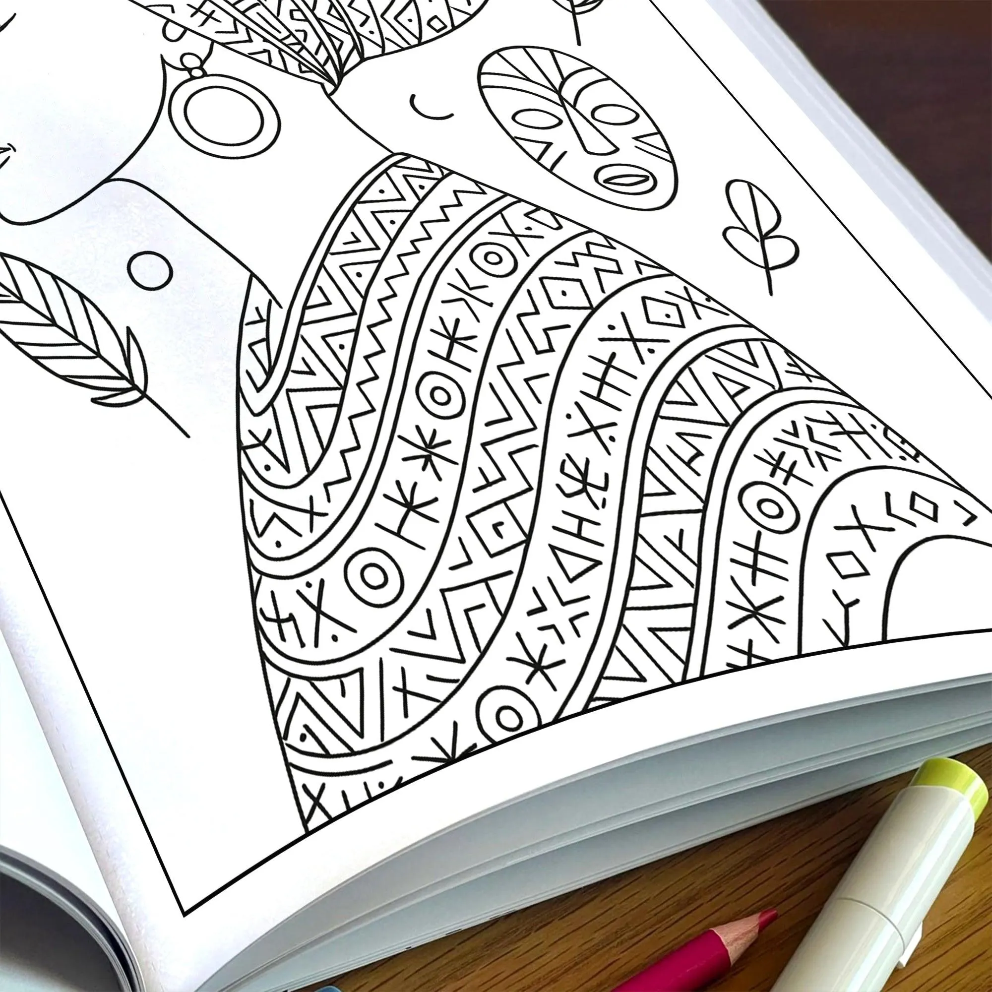 Cultural Elegance Coloring Pages – 48 Pages – Intricate Patterns, Regal Women, Global Style – For Adults - image 7