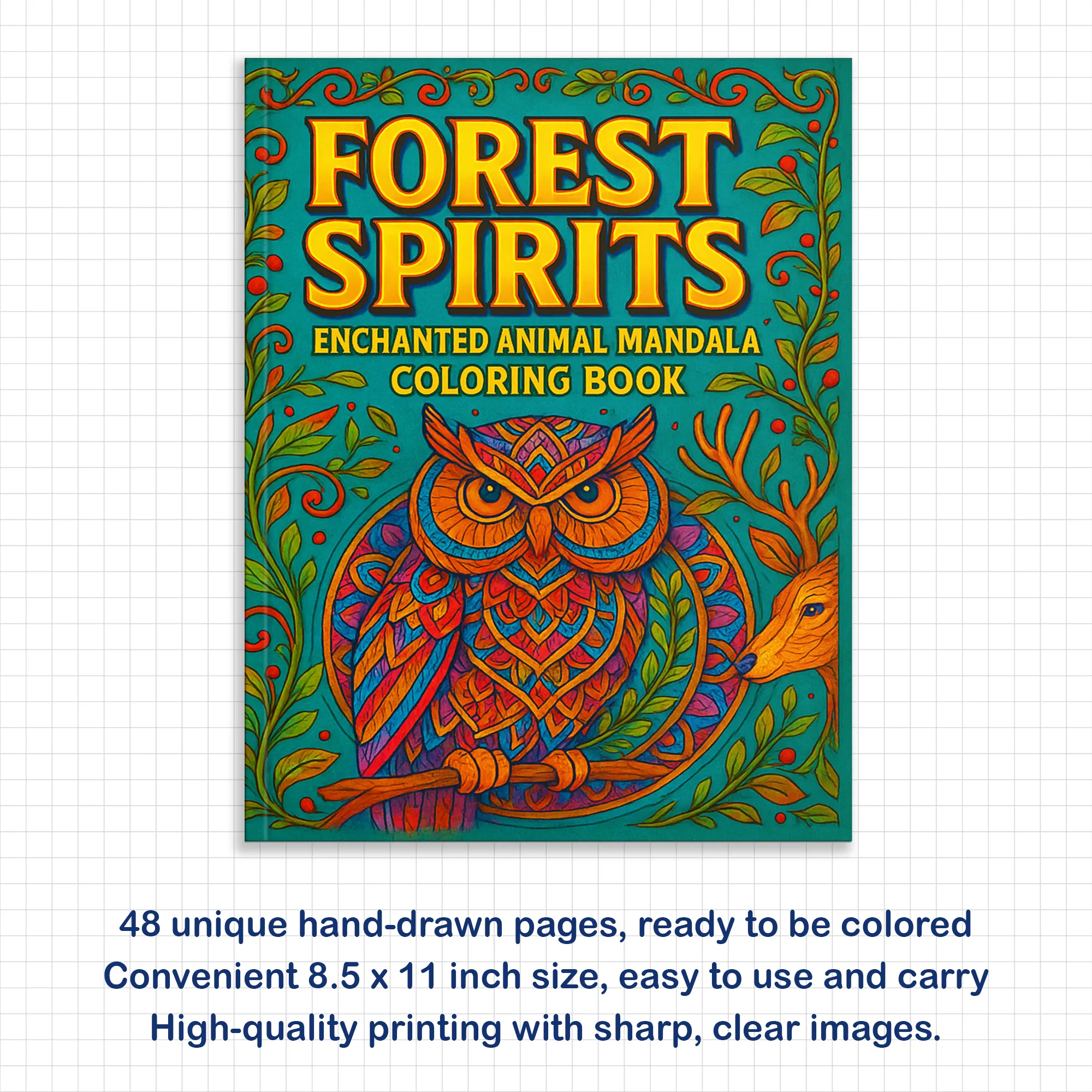 Forest Spirits Coloring Book - Animal Mandalas for Mindfulness and Relaxation - image 3
