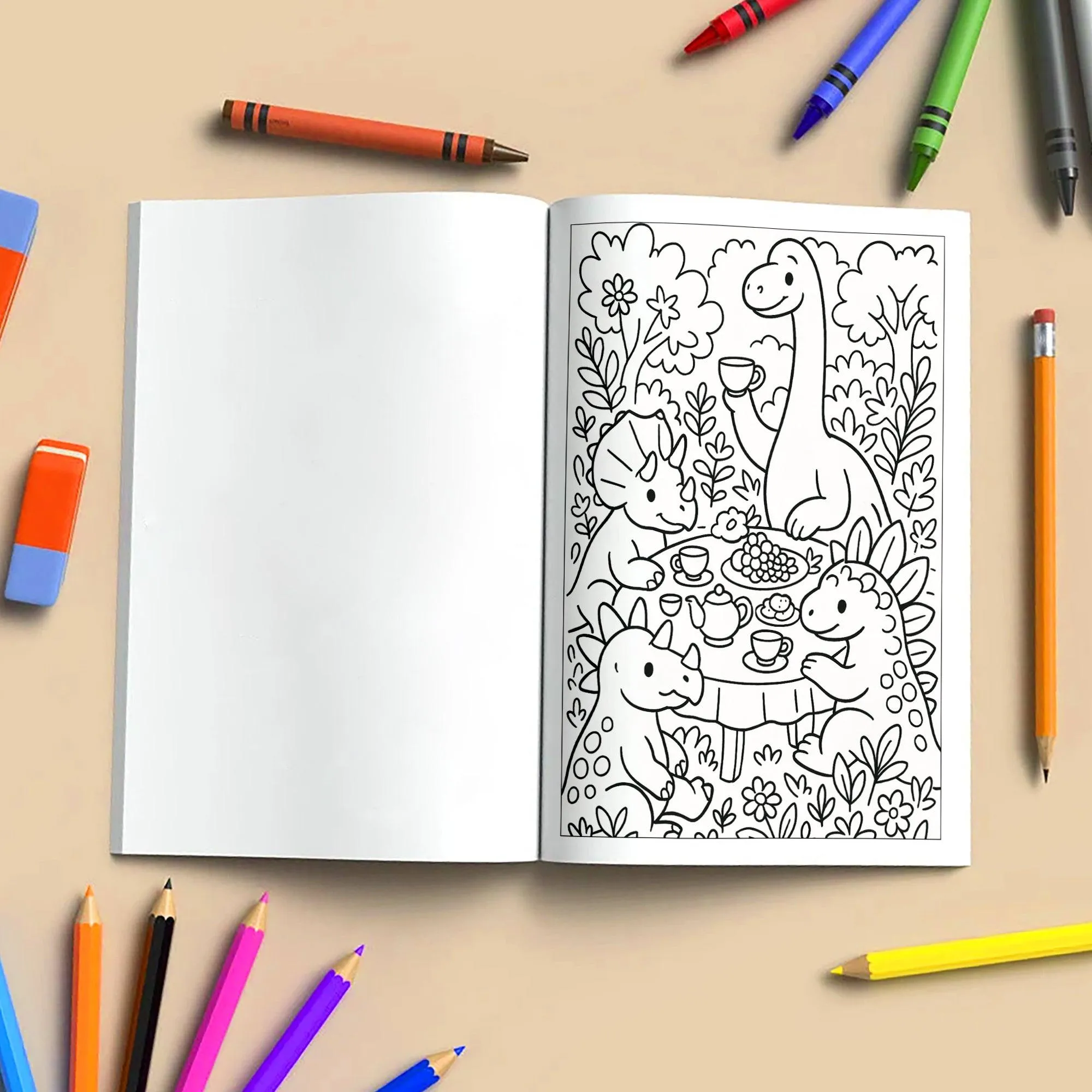 Dinosaurs’ Delightful Day in Nature – Dinosaur Coloring Pages – 48 Pages – Joyful, Outdoor, Prehistoric Scenes – For Kids - image 4