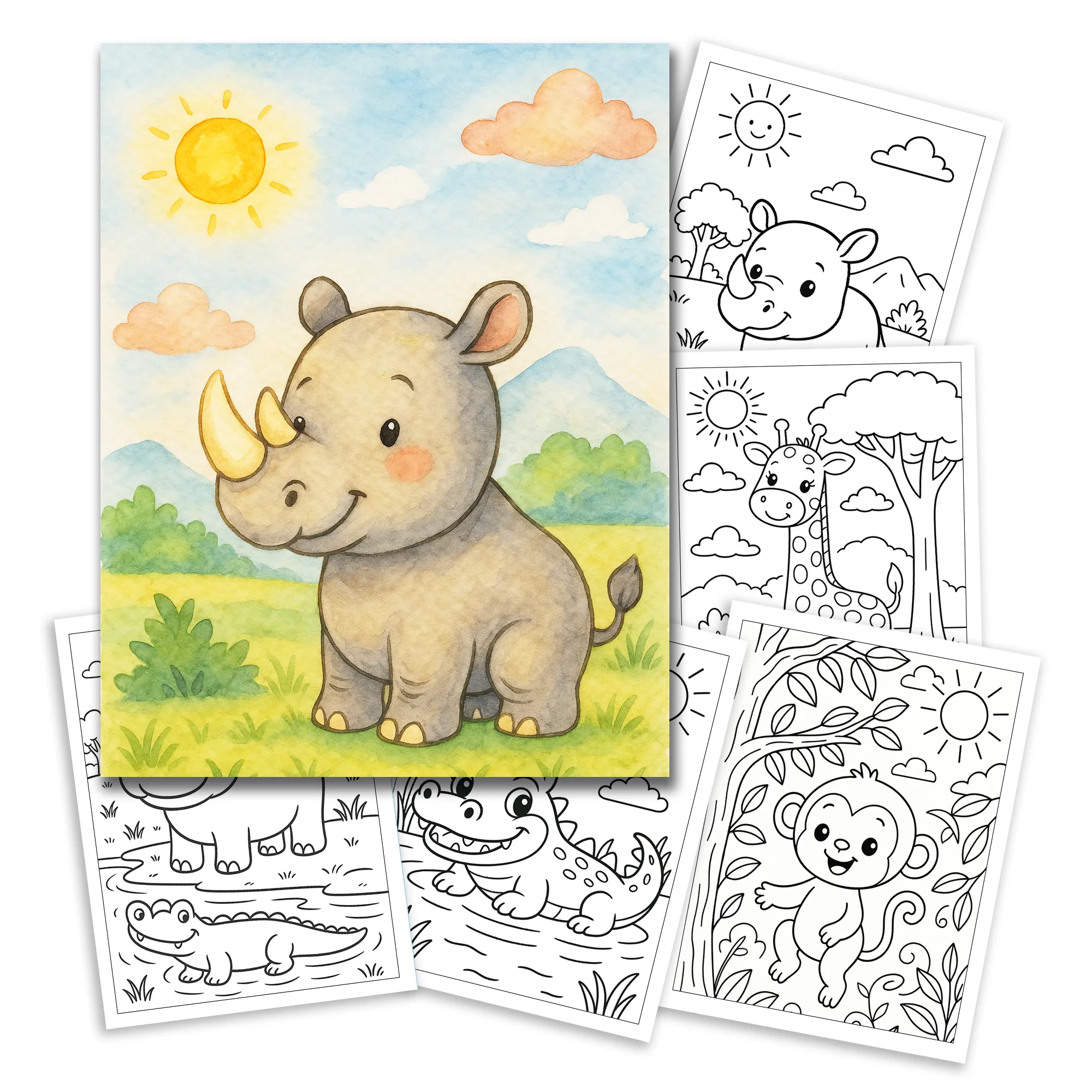 Animal Coloring Book - Cute Safari and Jungle Animals - image 2