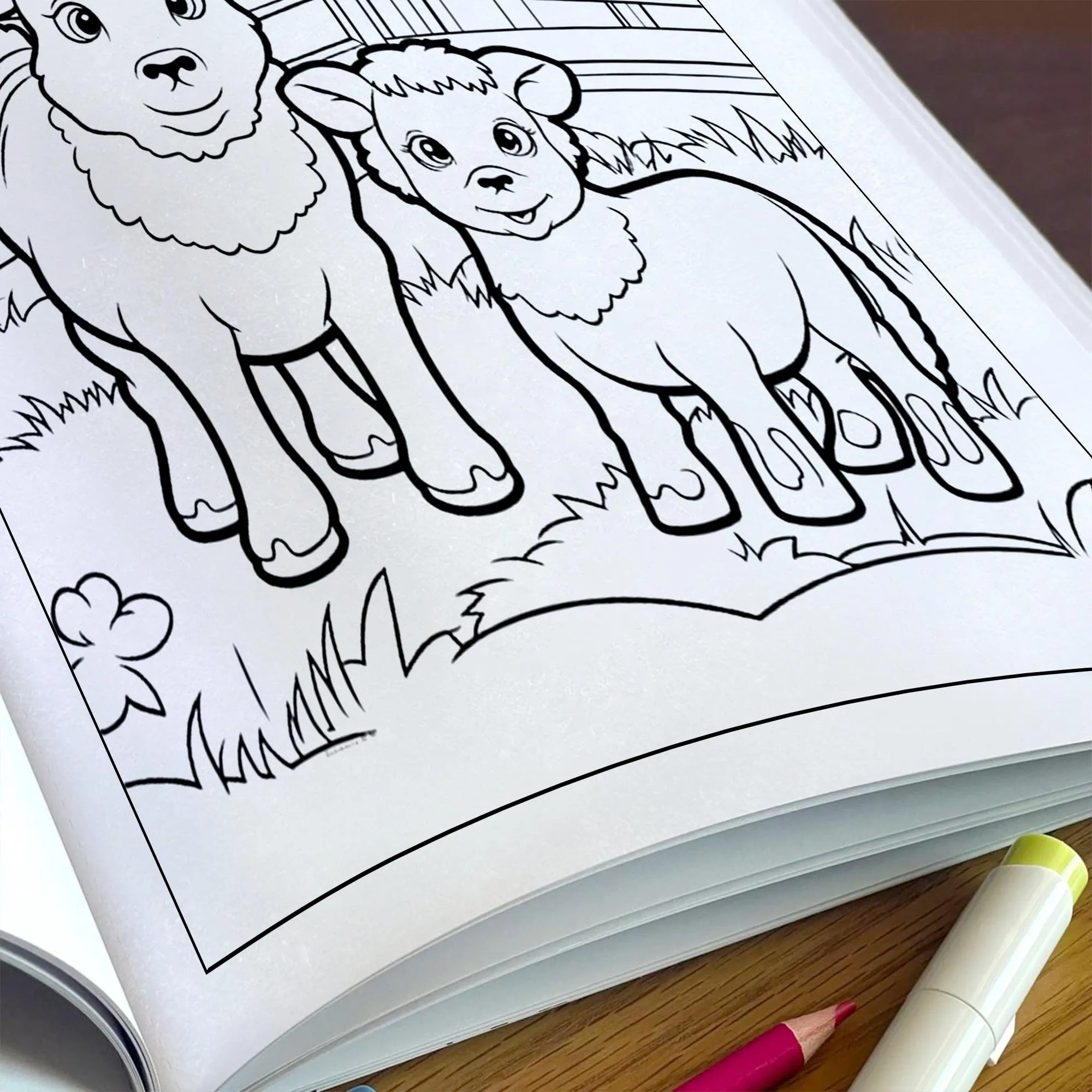 Happy Farm Friends Animal Coloring Pages – 48 Pages – Cute Baby Animals, Farm Scenes – For Kids - image 5