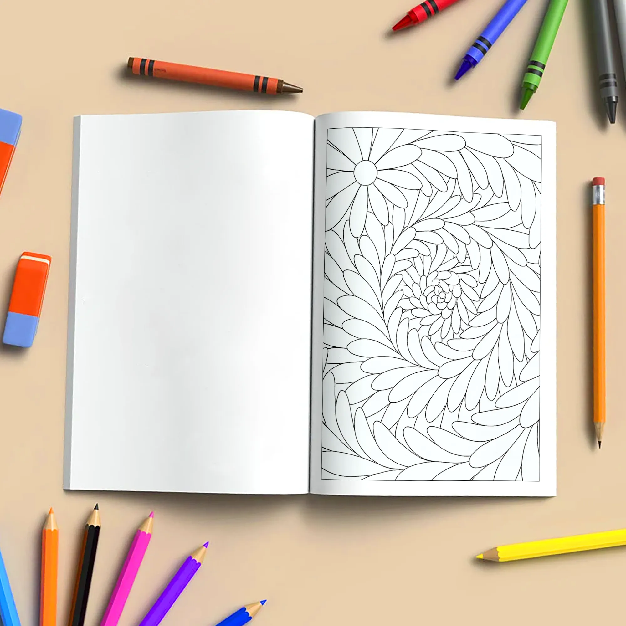 Zen Daisies Spiral – Flower Coloring Pages – 48 Pages – Meditative, Botanical, Mindful Patterns – For Adults - image 5