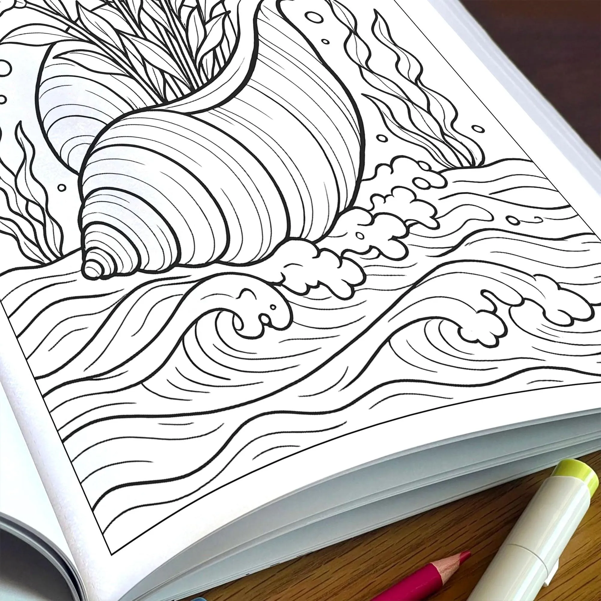 Seashell Blooms – Coloring Pages – 48 Ocean-Inspired Floral Designs – For Kids And Adults - image 6