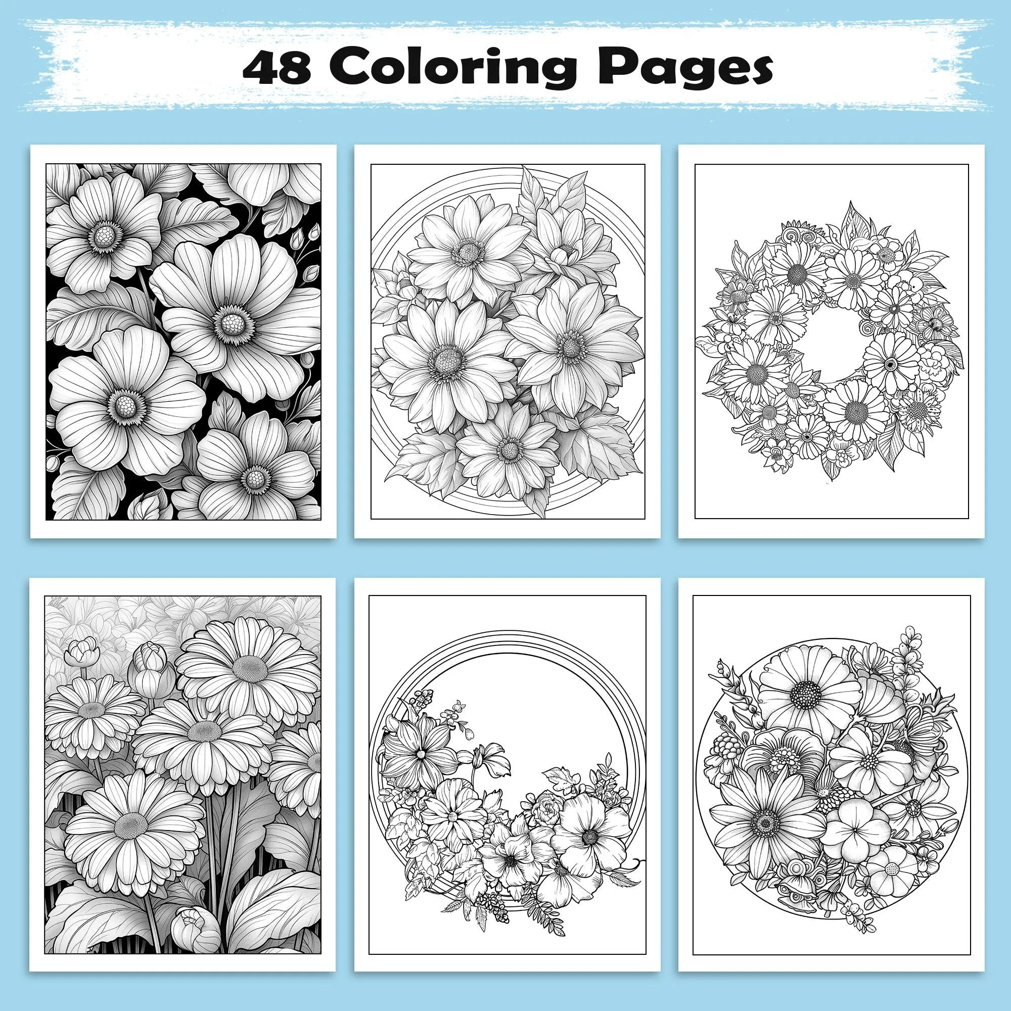 Blooming Petals Mandala Coloring Pages – 48 Detailed Flower Patterns for Adults - image 3