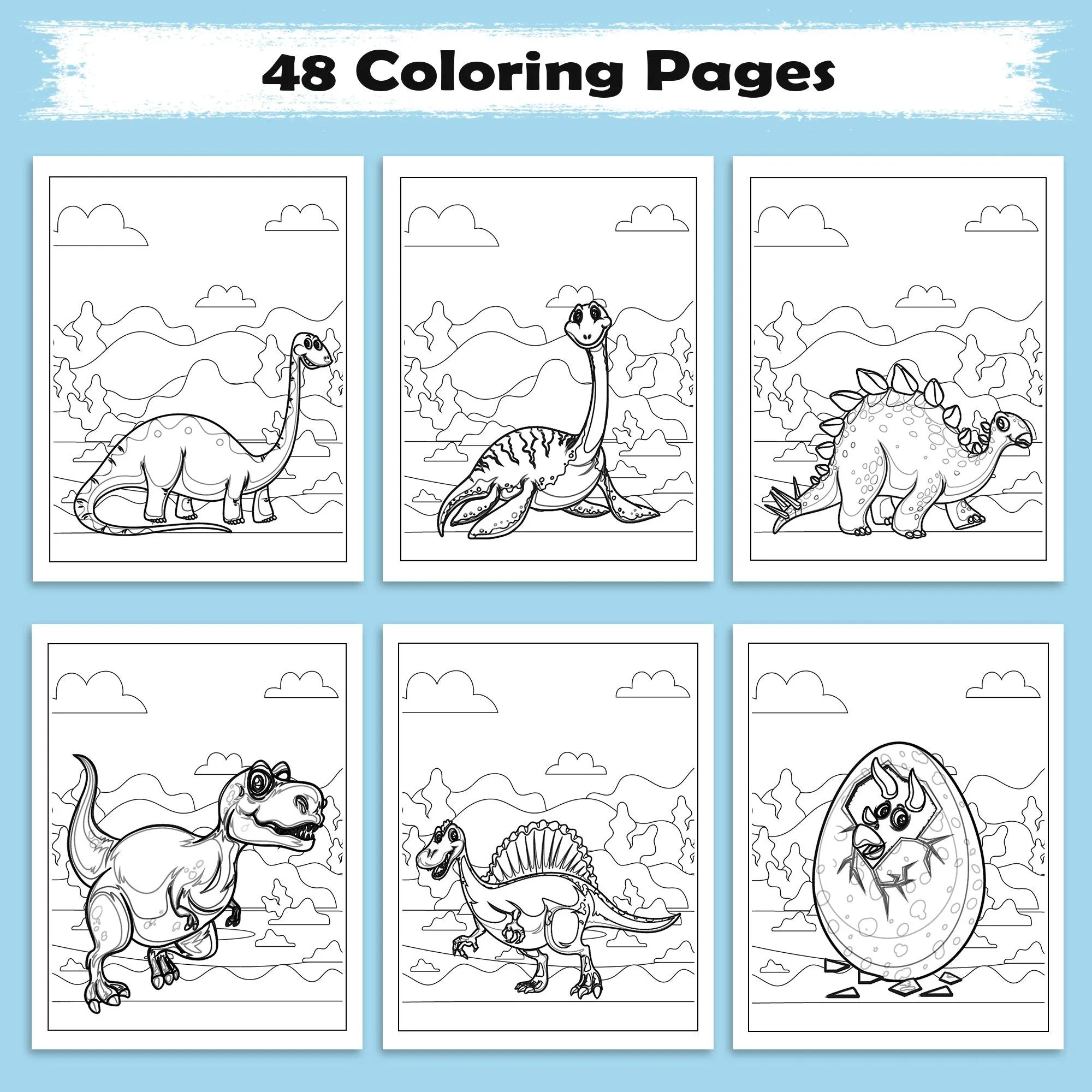 Prehistoric Legends – Dinosaur Coloring Pages – 48 Pages – Fierce Jurassic Creatures – For Kids - image 3
