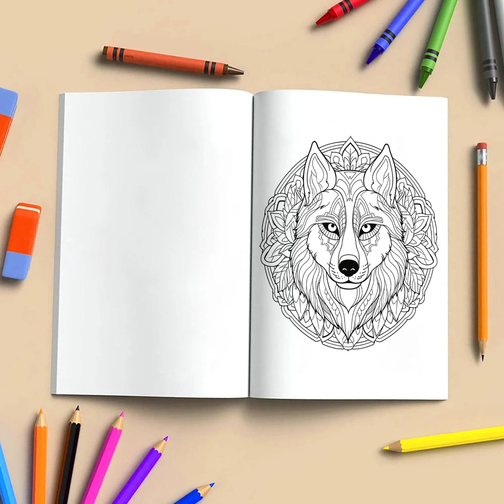 Mystic Wolves Mandala Coloring Pages – 48 Intricate Designs for Adults - image 4