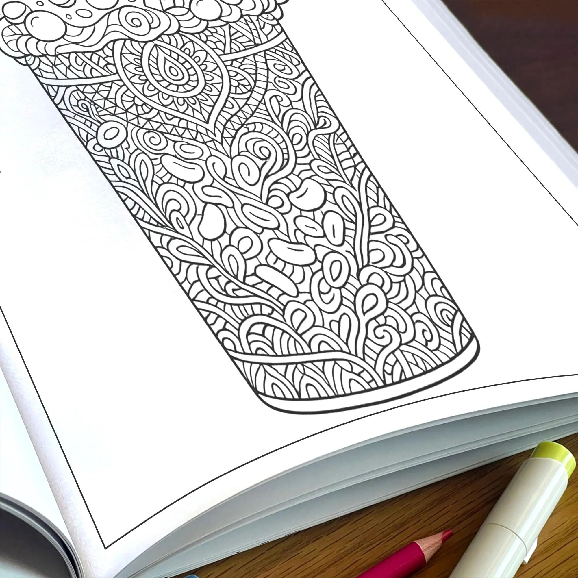 Fantasy Desserts & Drinks Mandala Coloring Pages – 48 Intricate Tropical and Space-Themed Treats for Adults - image 5